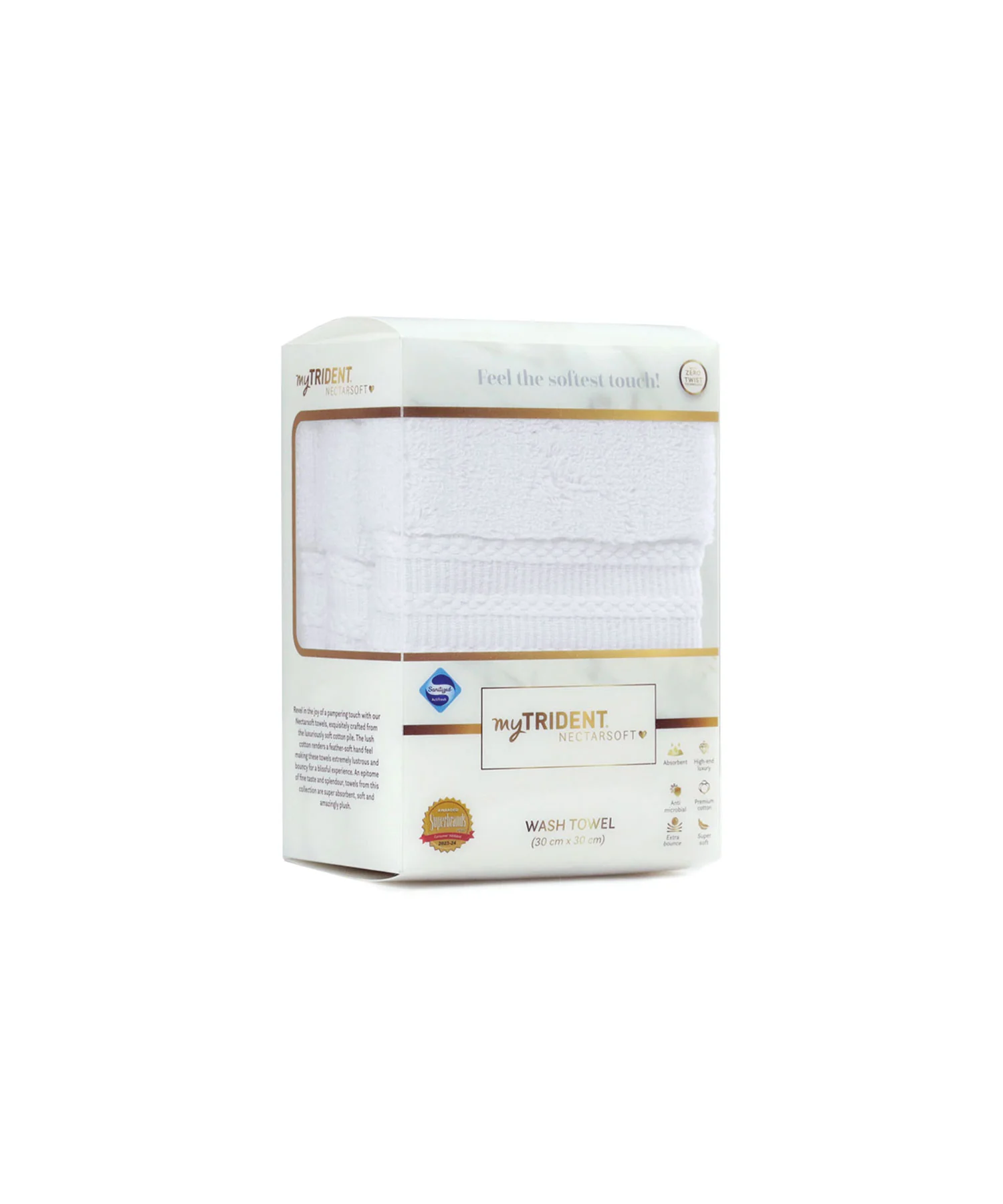 Luxury 3 Pc Face Towel Set, White|625 GSM Premium Cotton| Antimicrobial - Image 7