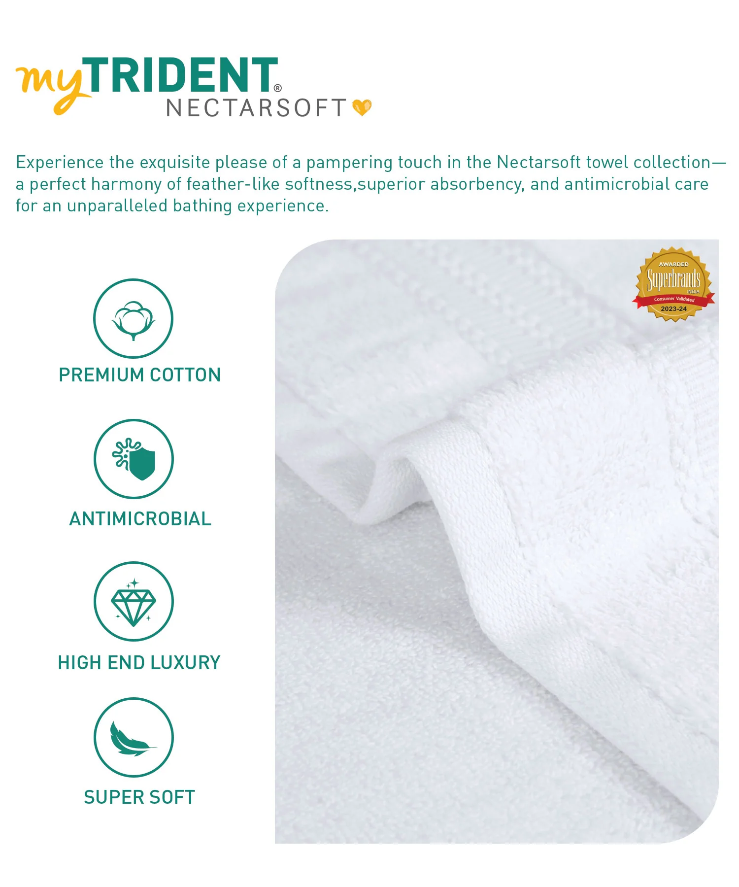 Luxury 3 Pc Face Towel Set, White|625 GSM Premium Cotton| Antimicrobial - Image 8