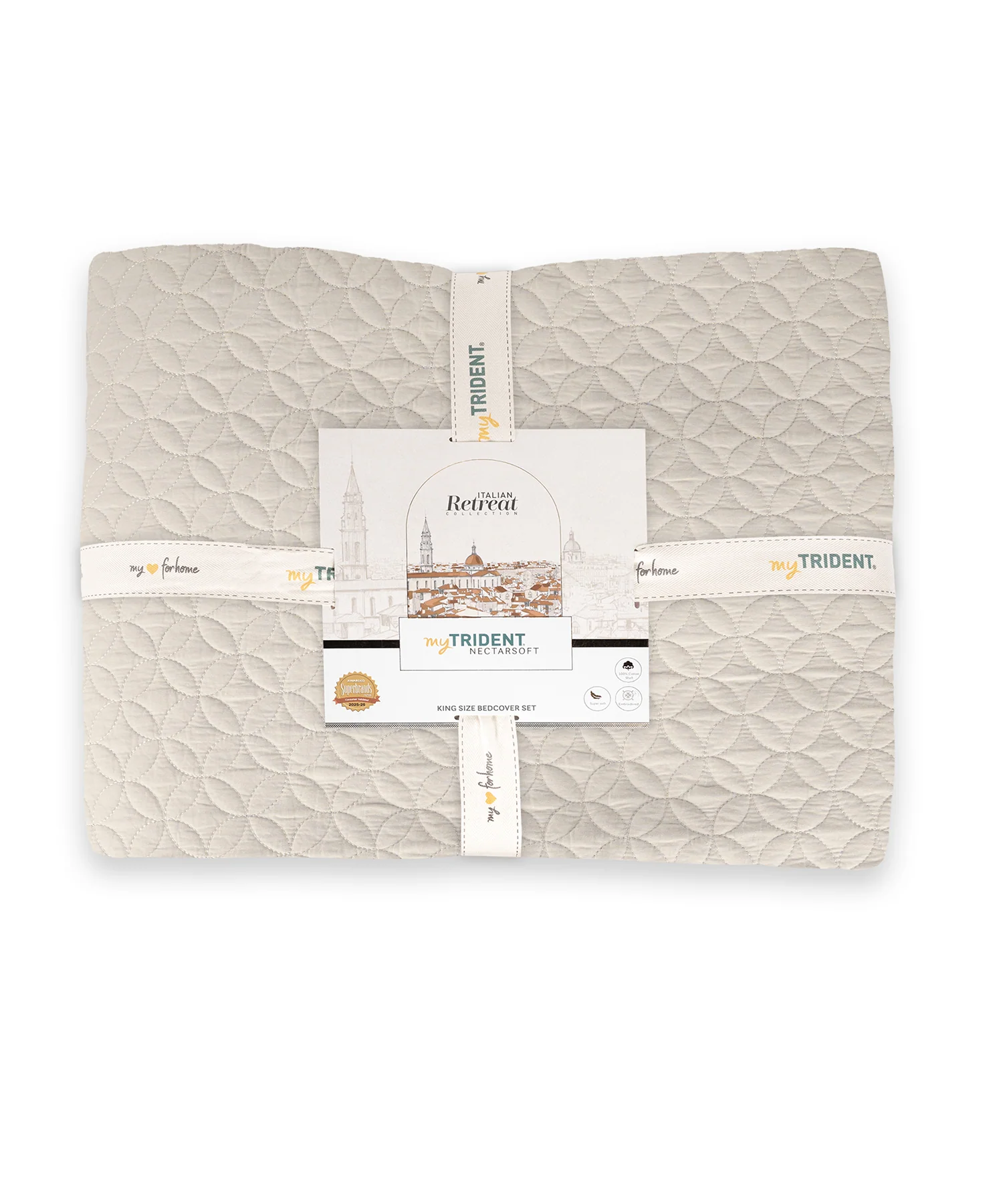 Nectarsoft Italian Retreat King Bedcover Set, Linen|90 GSM Cotton|3 Pc Set - Image 6