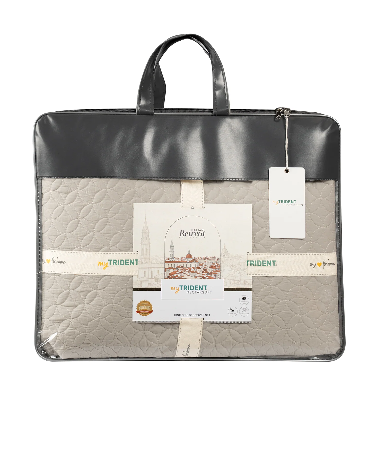 Nectarsoft Italian Retreat King Bedcover Set, Linen|90 GSM Cotton|3 Pc Set - Image 7