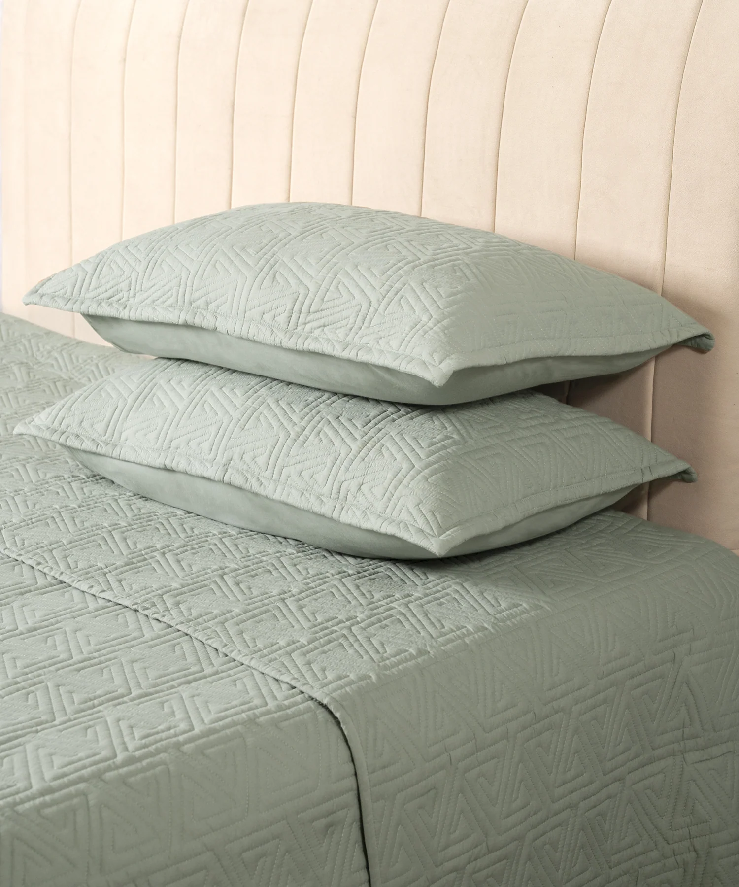 Nectarsoft Italian Retreat King Bedcover Set, Seafoam|90 GSM Cotton|3 Pc Set - Image 3