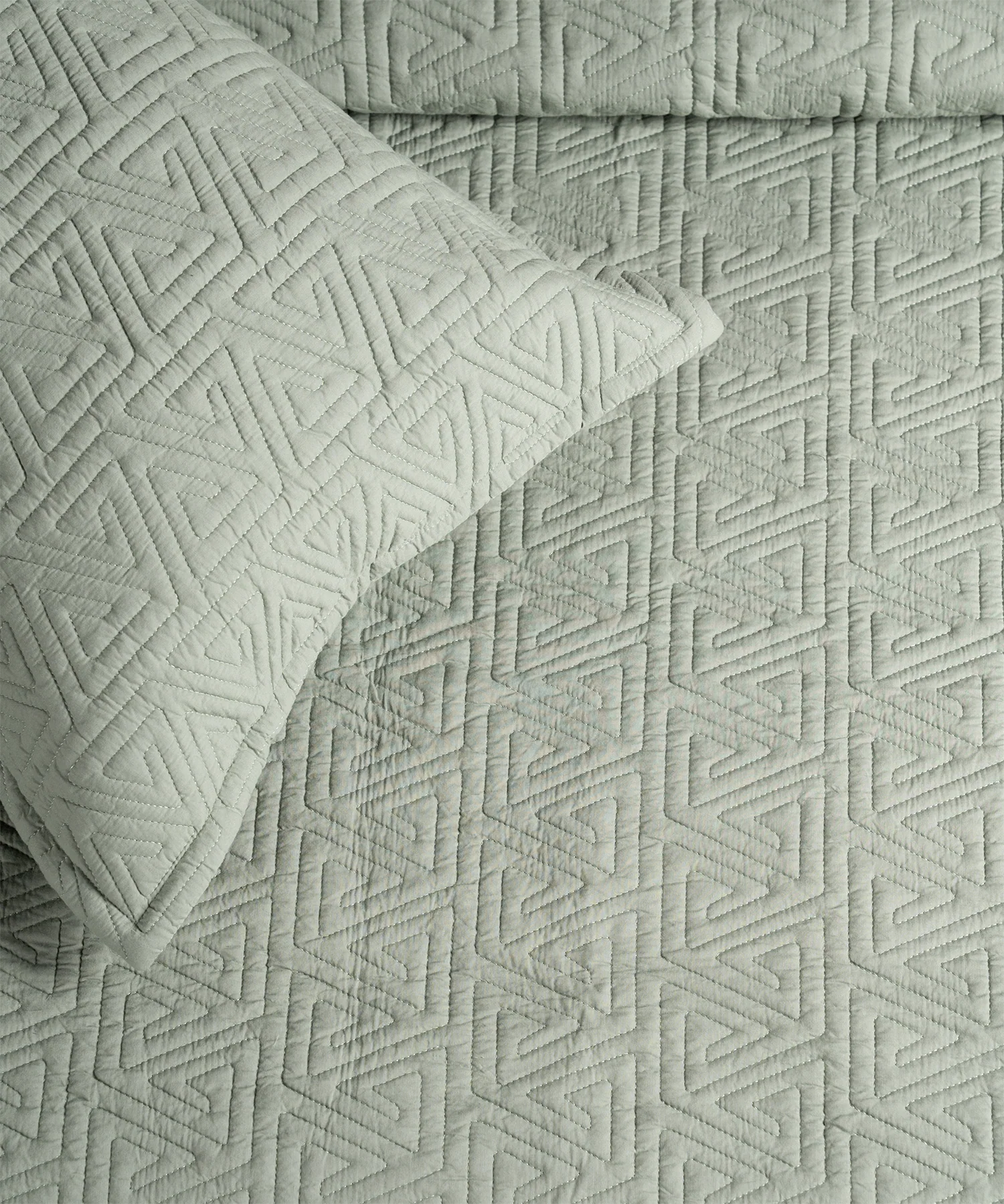 Nectarsoft Italian Retreat King Bedcover Set, Seafoam|90 GSM Cotton|3 Pc Set - Image 4