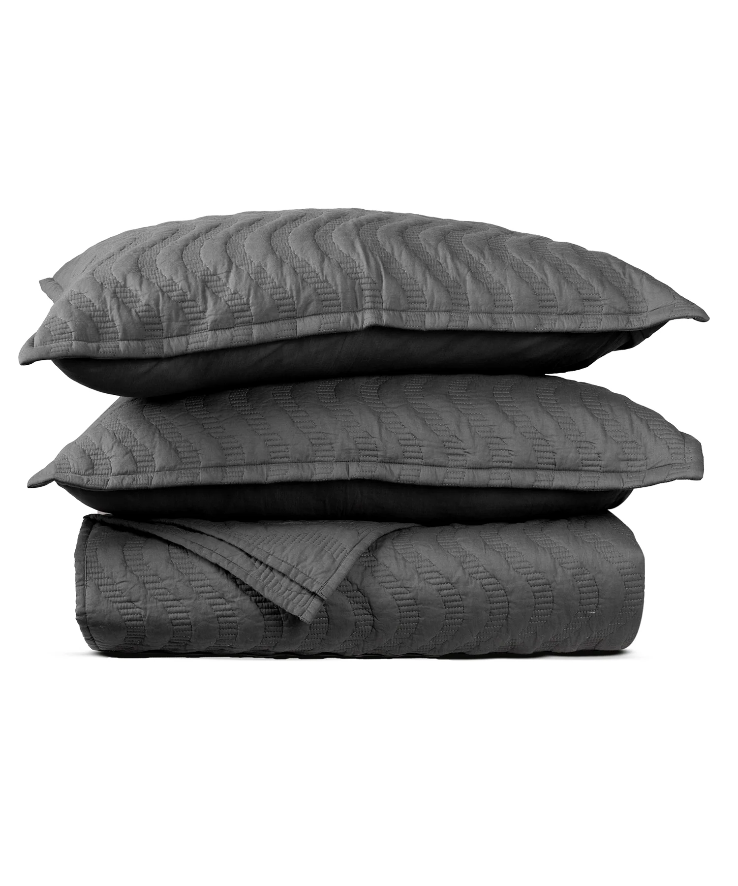 Nectarsoft Italian Retreat King Bedcover Set, Slate|90 GSM Cotton|3 Pc Set - Image 5