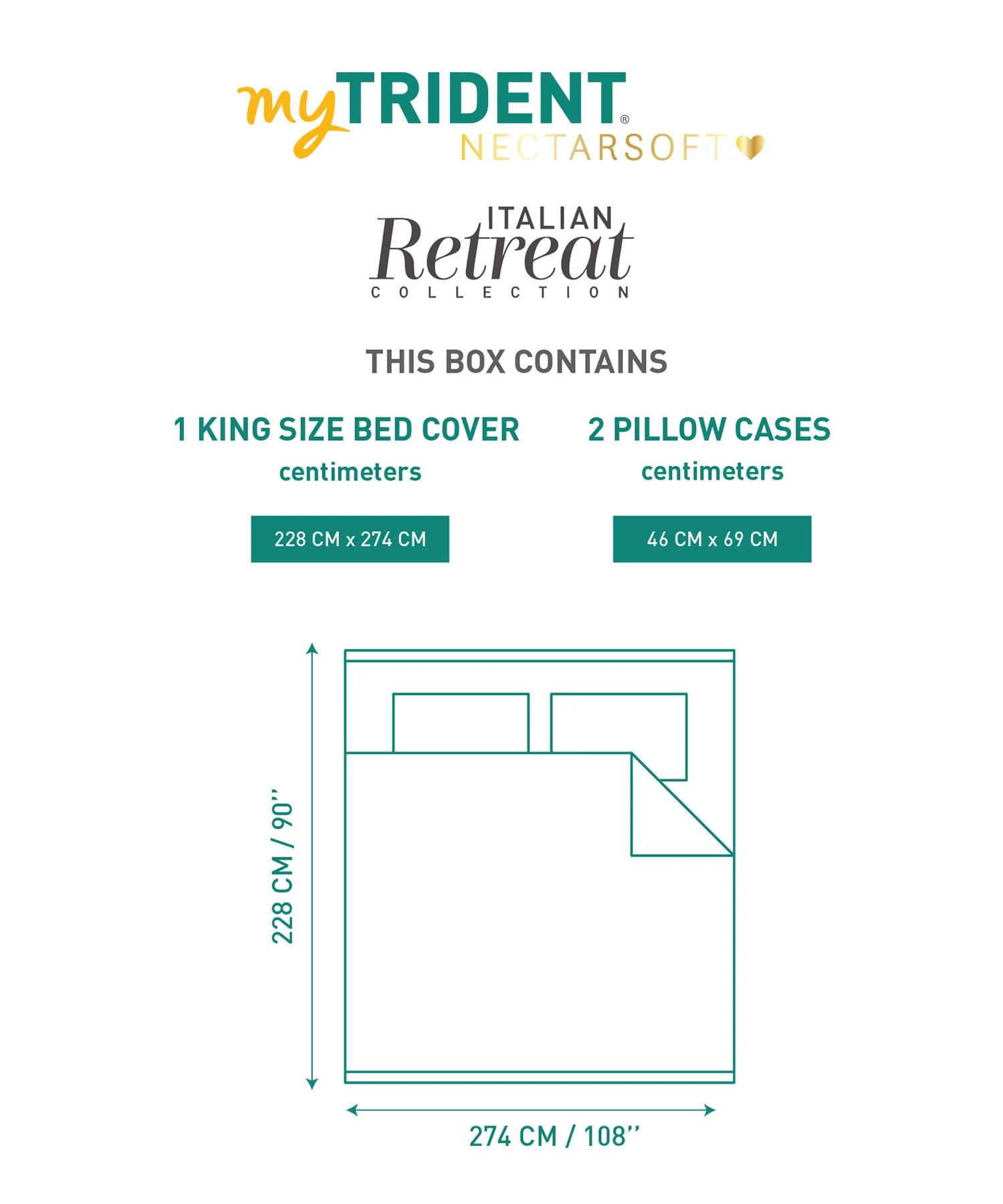 Nectarsoft Italian Retreat King Bedcover Set, Slate|90 GSM Cotton|3 Pc Set - Image 9