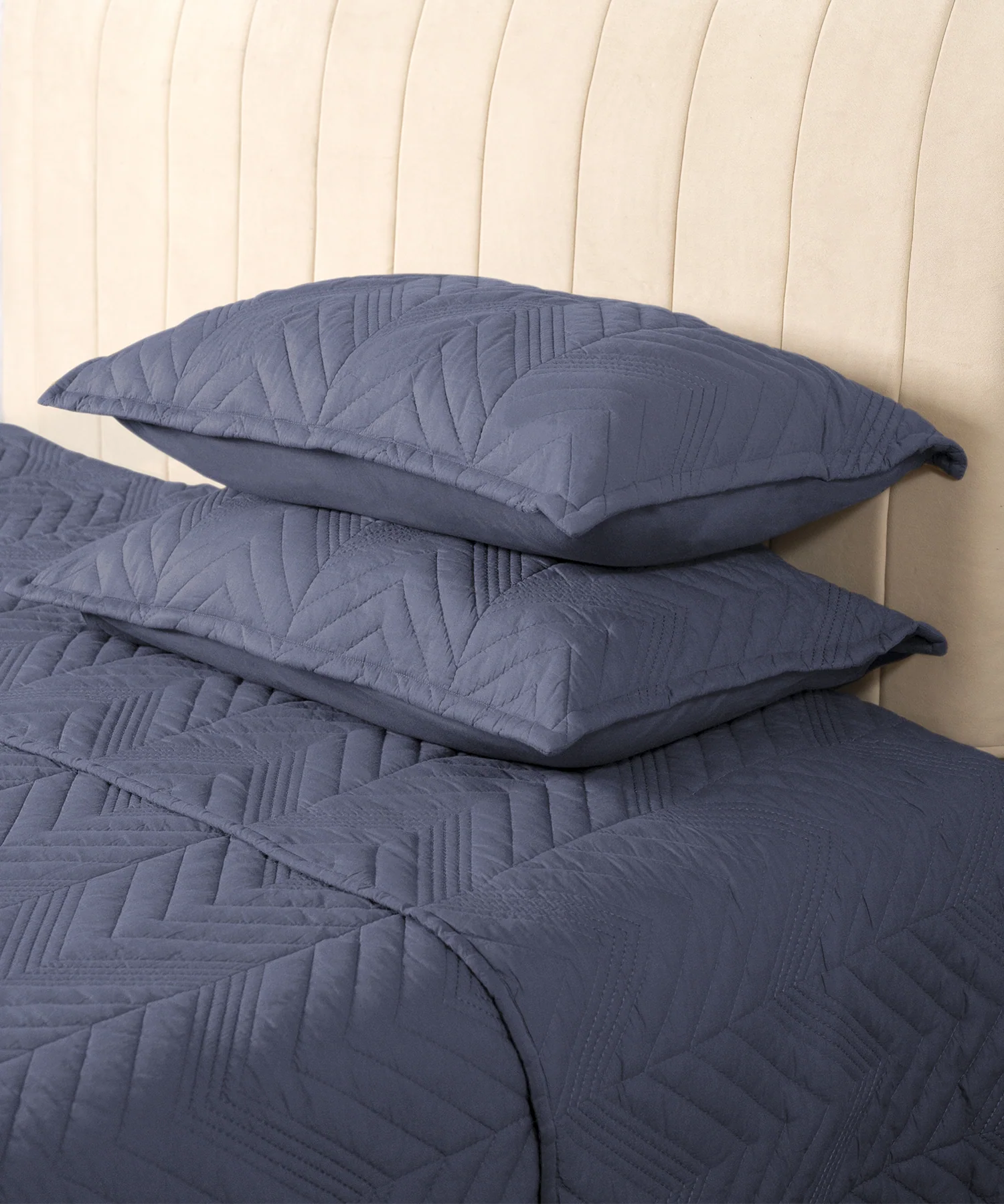 Nectarsoft Italian Retreat King Bedcover Set, Stone Blue|90 GSM Cotton|3 Pc Set - Image 3