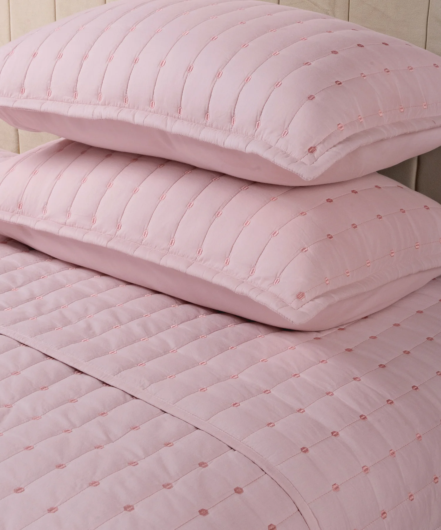 Nectarsoft Italian Retreat King Bedcover Set, Blush|90 GSM Cotton|3 Pc Set - Image 3