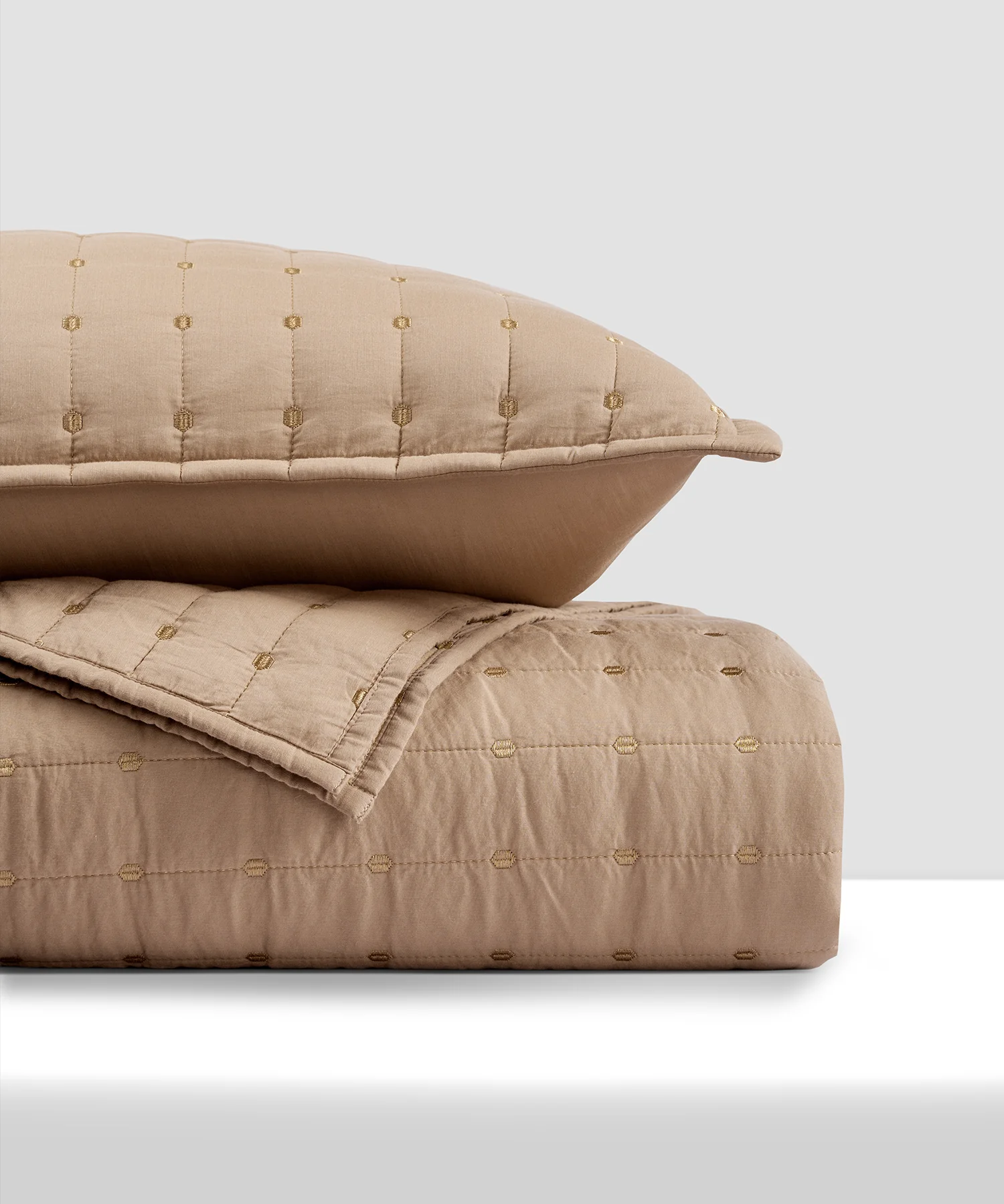 Nectarsoft Italian Retreat King Bedcover Set, Mocha|90 GSM Cotton|3 Pc Set - Image 5