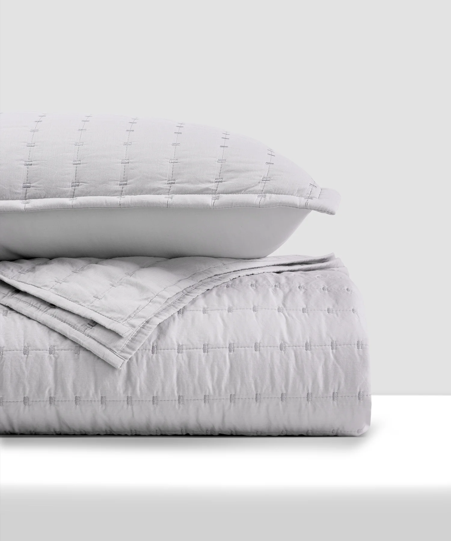 Nectarsoft Italian Retreat King Bedcover Set, S Grey|90 GSM Cotton|3 Pc Set - Image 5