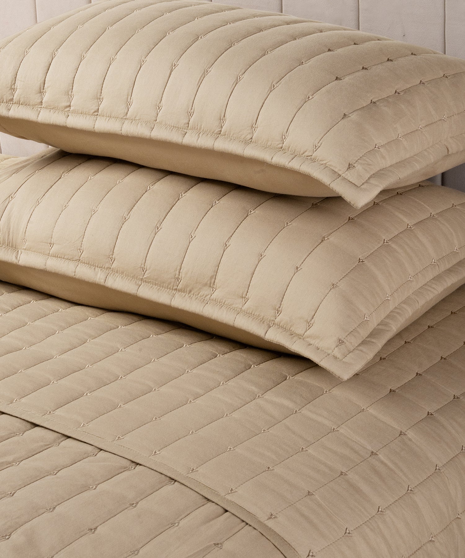 Nectarsoft Italian Retreat King Bedcover Set, Taupe|90 GSM Cotton|3 Pc Set - Image 3