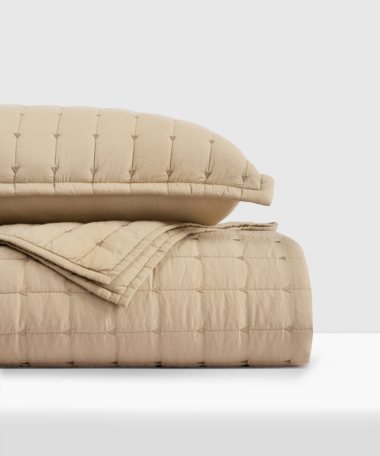 Nectarsoft Italian Retreat King Bedcover Set, Taupe|90 GSM Cotton|3 Pc Set - Image 5