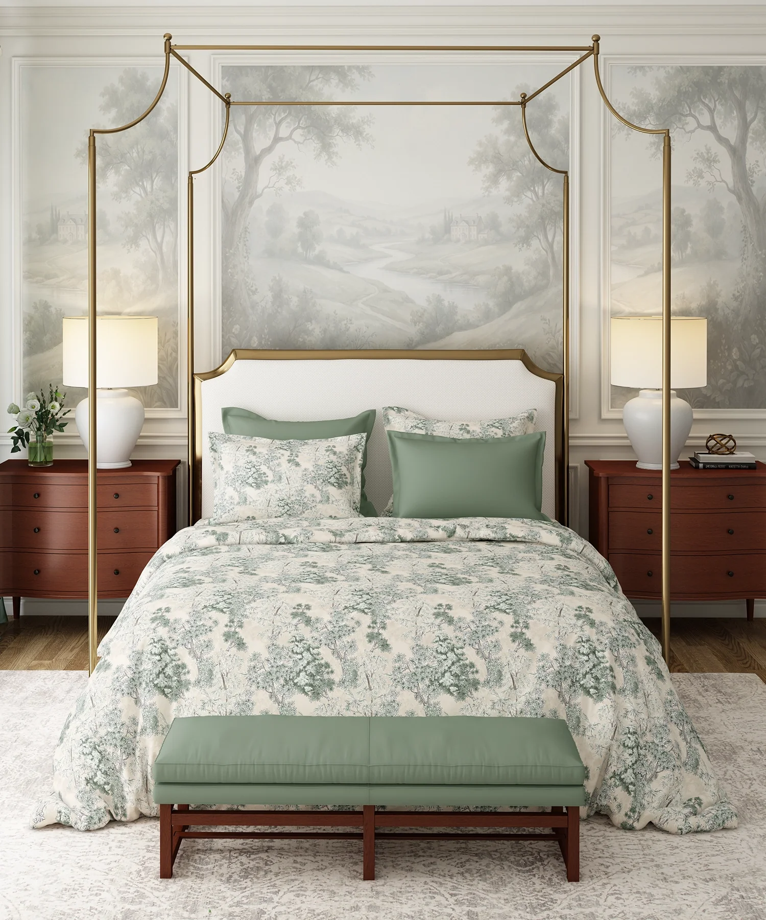 Nectarsoft Italian Retreat King Bedsheet, Amore|400 TC Cotton|4 Pillow Covers - Image 2