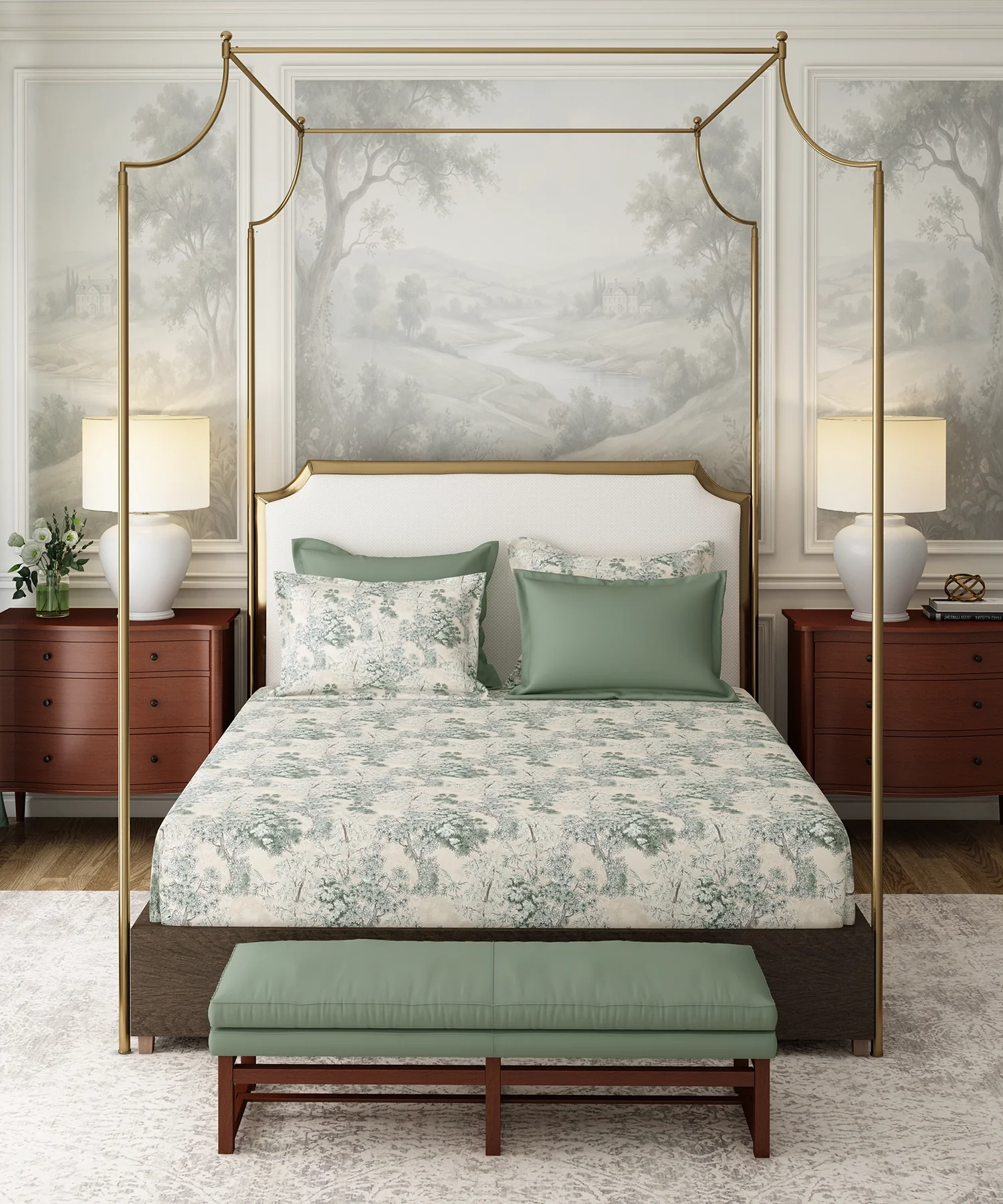 Nectarsoft Italian Retreat King Bedsheet, Amore|400 TC Cotton|4 Pillow Covers - Image 3