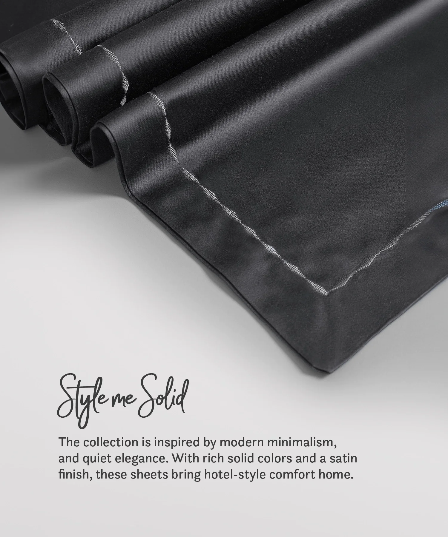 Nectarsoft King Solid Bedsheet Set, Dark Grey| 600 TC Cotton| 4 Pillow Covers - Image 4