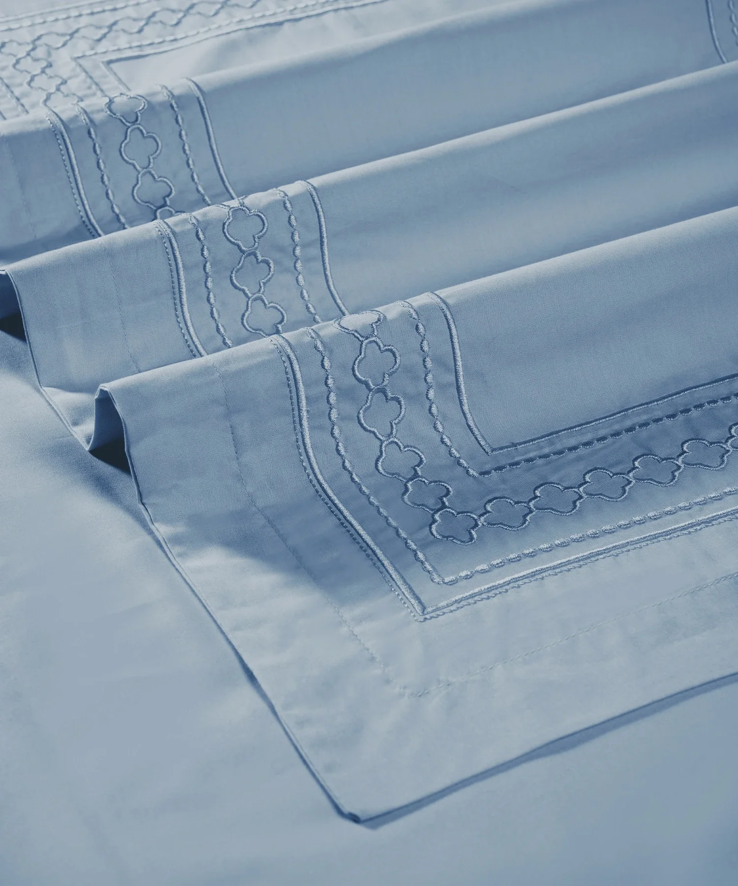 Nectarsoft Luxe Living Solid King Bedsheet Set, Watson, Blue Shadow|300 TC Cotton| 2 Pillow Cover - Image 5