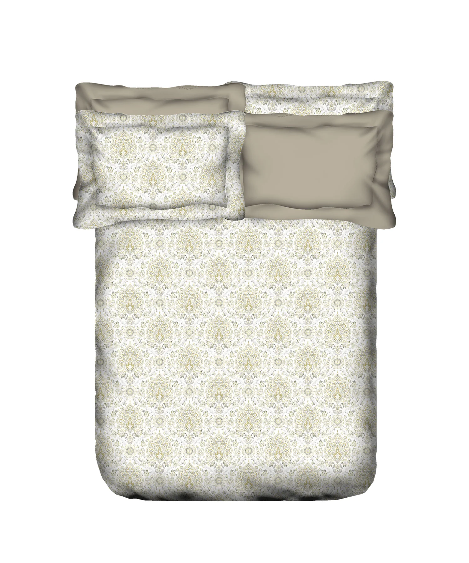 Nectarsoft King Bedsheet Set, Agatha Beige|400 TC Cotton| 4 Pillow Cover - Image 5