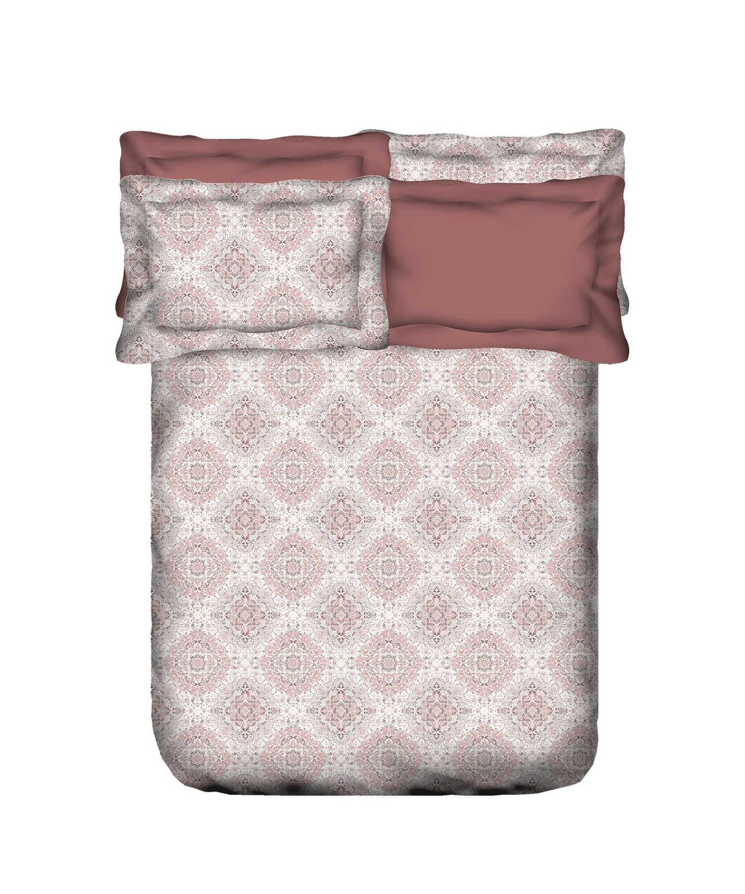 Nectarsoft King Bedsheet Set, Matilda Wine|400 TC Cotton| 4 Pillow Cover - Image 5