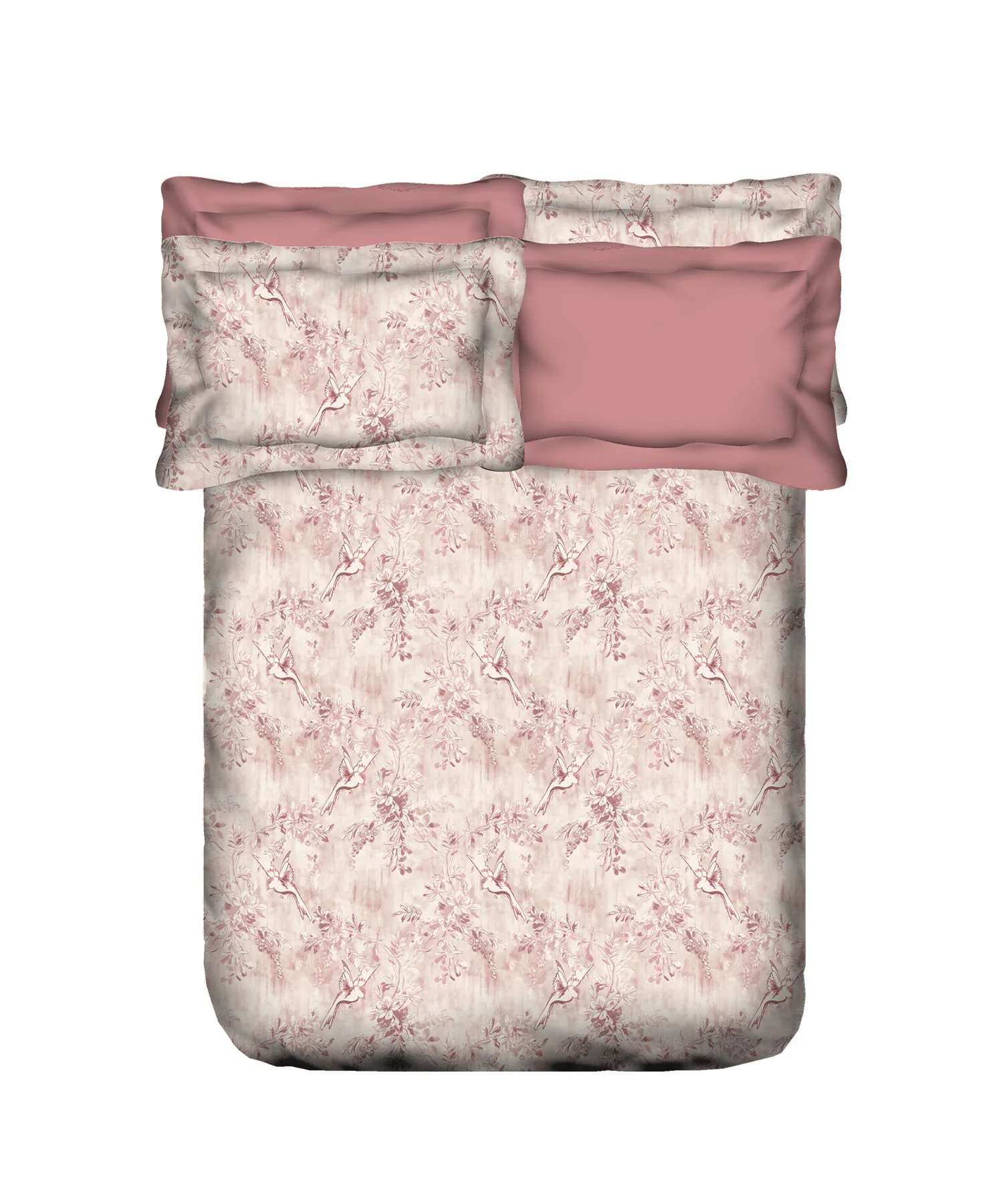 Nectarsoft King Bedsheet Set, Willow Mauve|400 TC Cotton| 4 Pillow Cover - Image 5