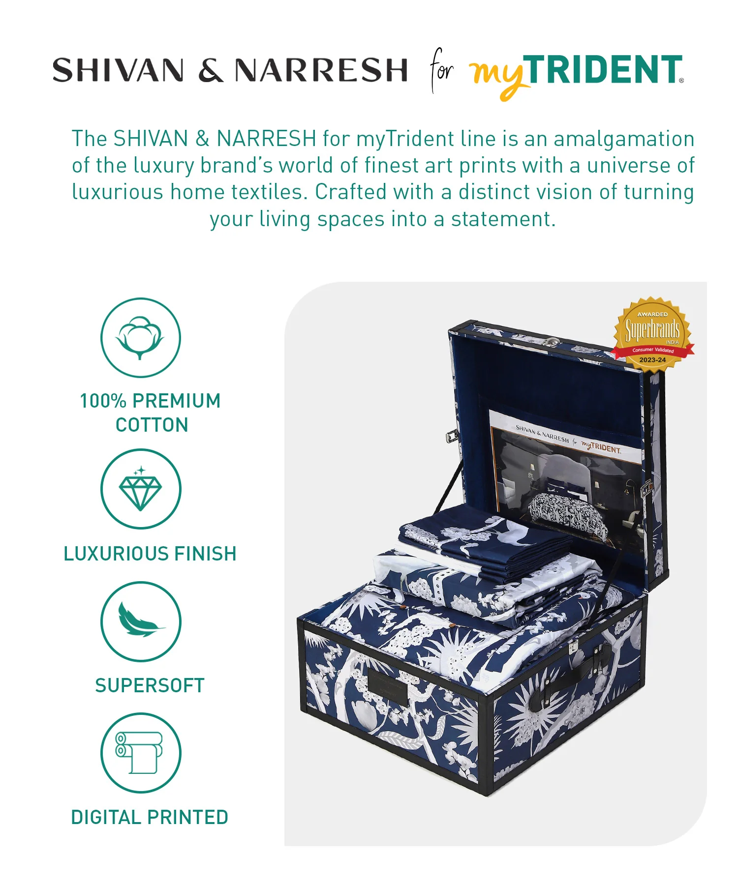 Shivan & Narresh Trousseau Set, Izu Juno|400 TC Cotton Poly|7 Pc Set - Image 8