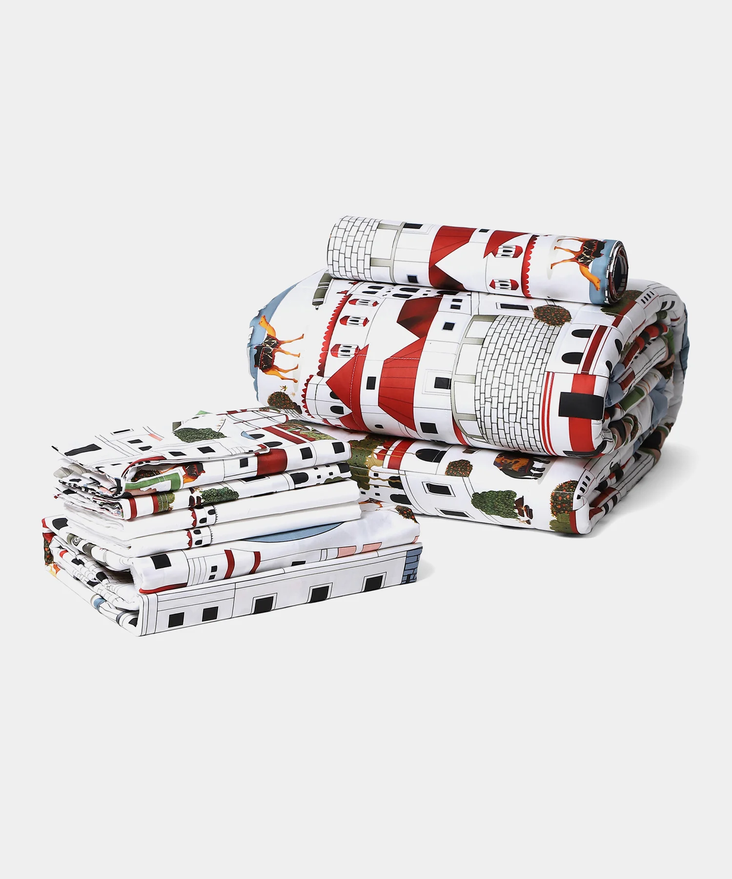 Shivan & Narresh Trousseau Set, Jaiscape|400 TC Cotton Poly|7 Pc Set - Image 4