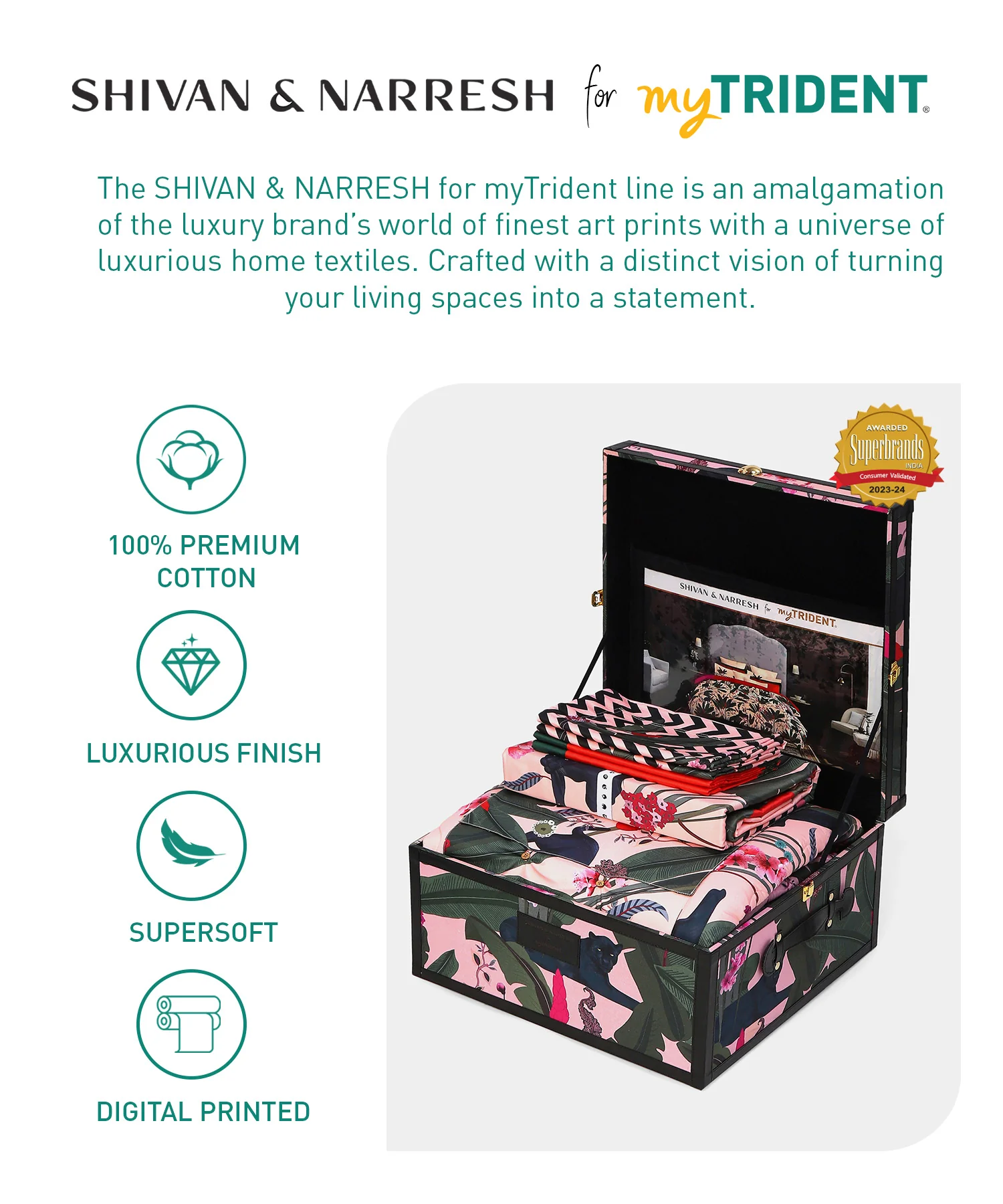 Shivan & Narresh Trousseau Set, Palmera|400 TC Cotton Poly|7 Pc Set - Image 8