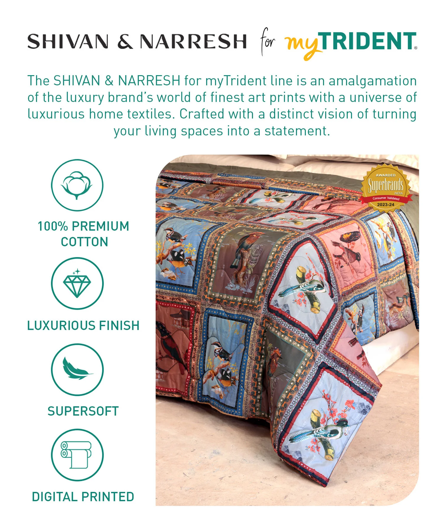 Shivan & Narresh King AC Blanket/Comforter, Hututi|400 TC Cotton Poly - Image 8