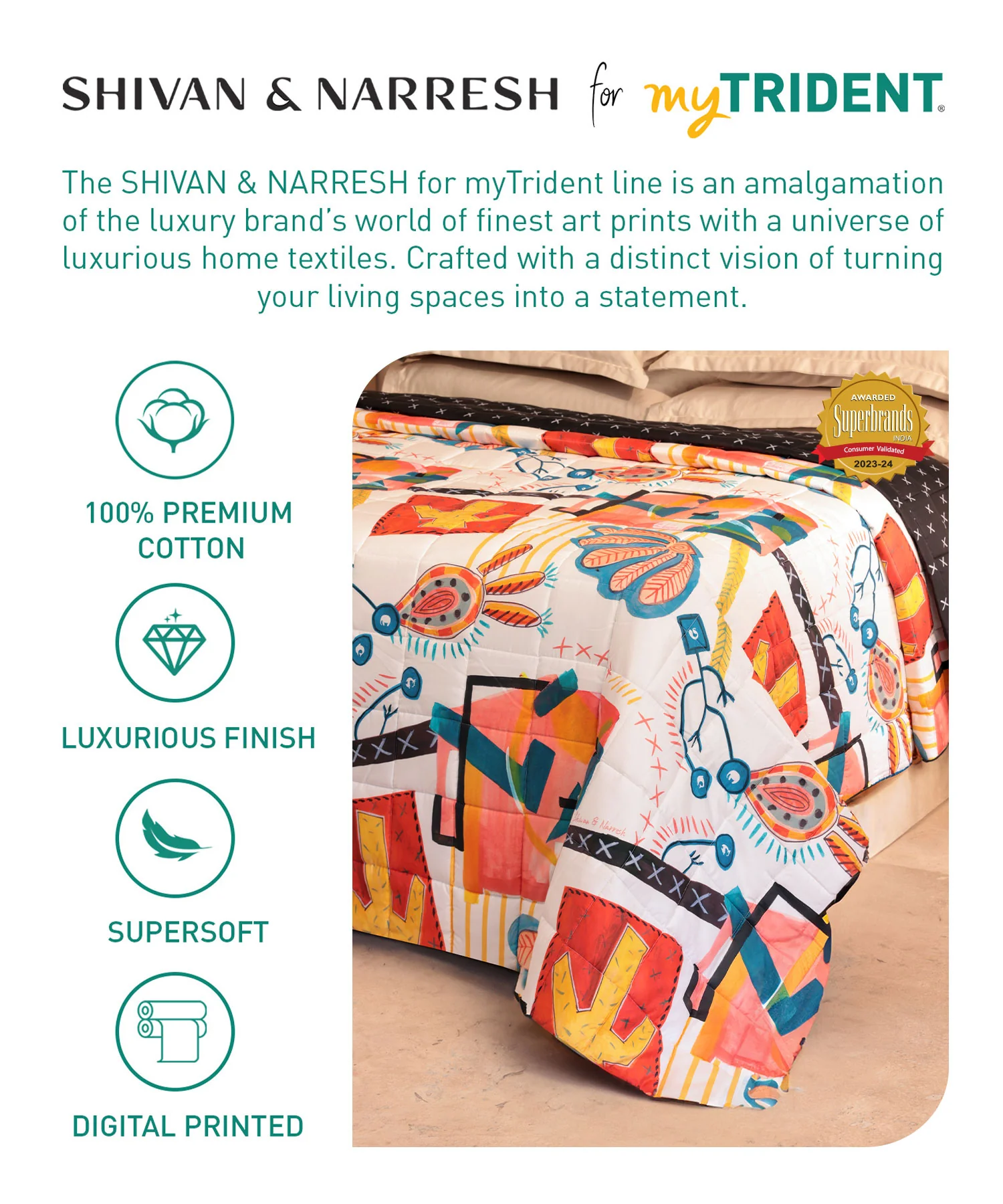 Shivan & Narresh King AC Comforter, Surocco|400 TC Cotton Poly - Image 8