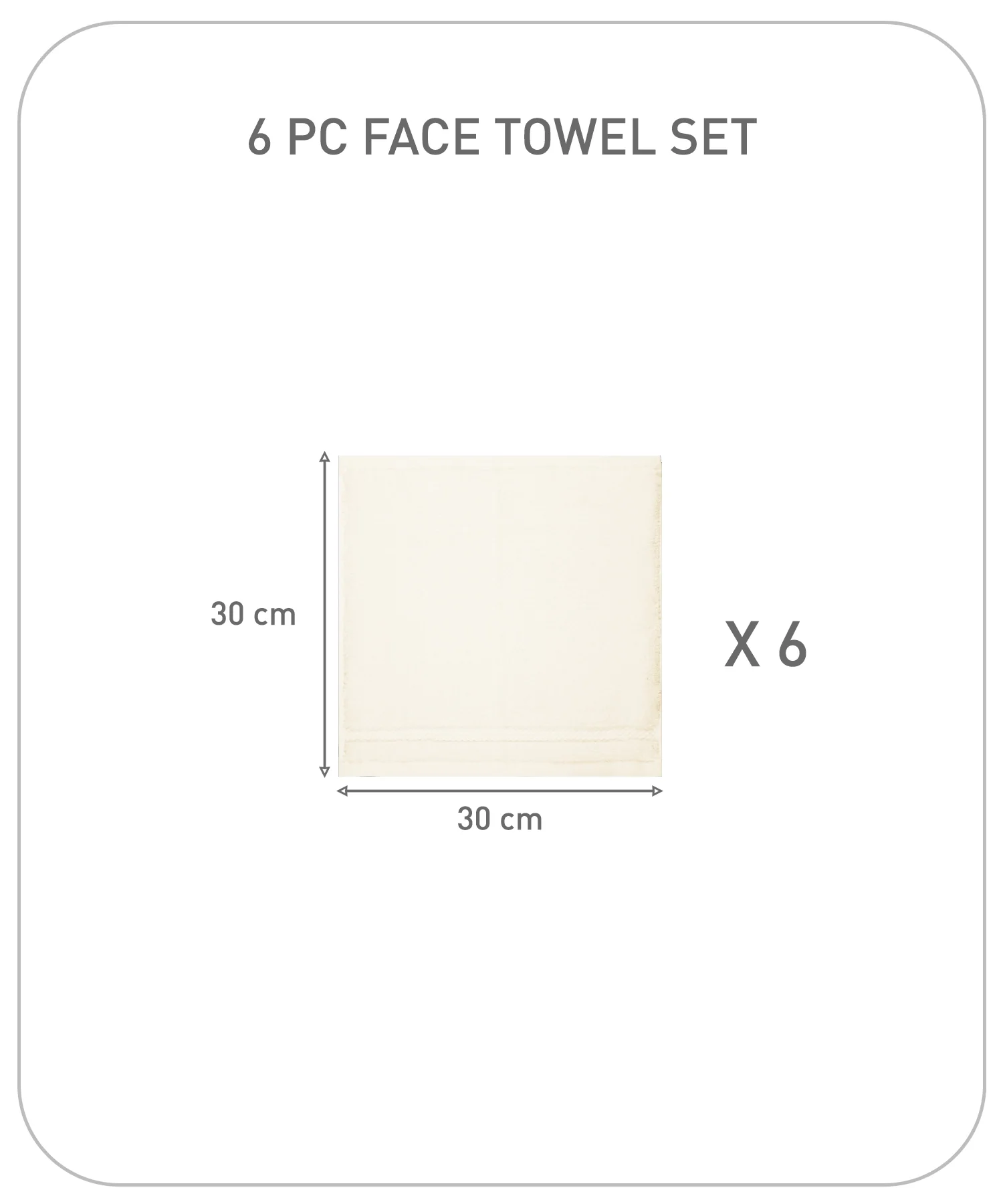 Luxury 6 Pc Face Towel Set, Linen|625 GSM Premium Cotton| Antimicrobial - Image 9