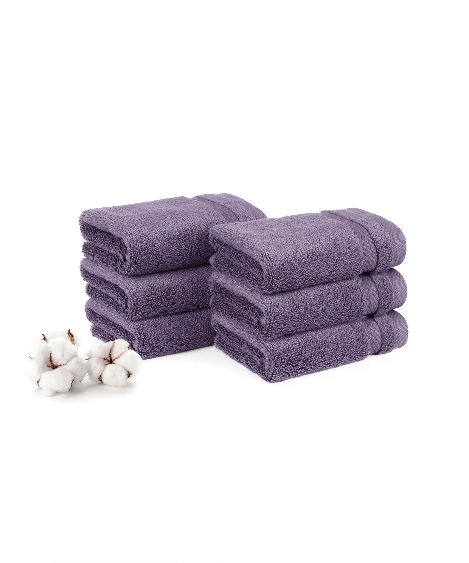 Luxury 6 Pc Face Towel Set, Purple|625 GSM Premium Cotton| Antimicrobial - Image 8