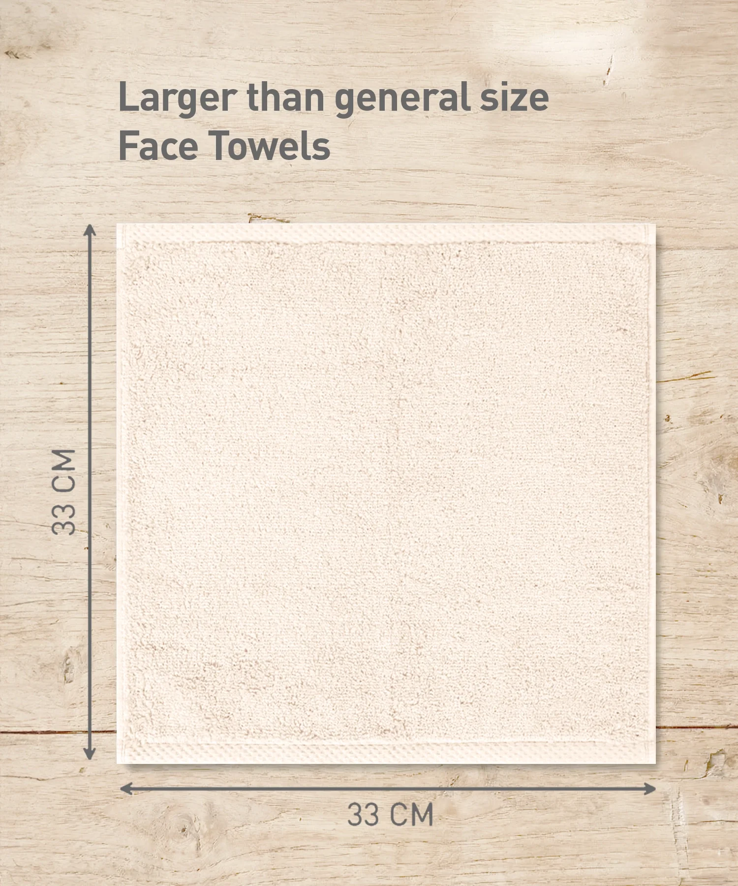 Organic Luxury 4Pc Face Towel, Beige|650 GSM Organic Cotton - Image 9