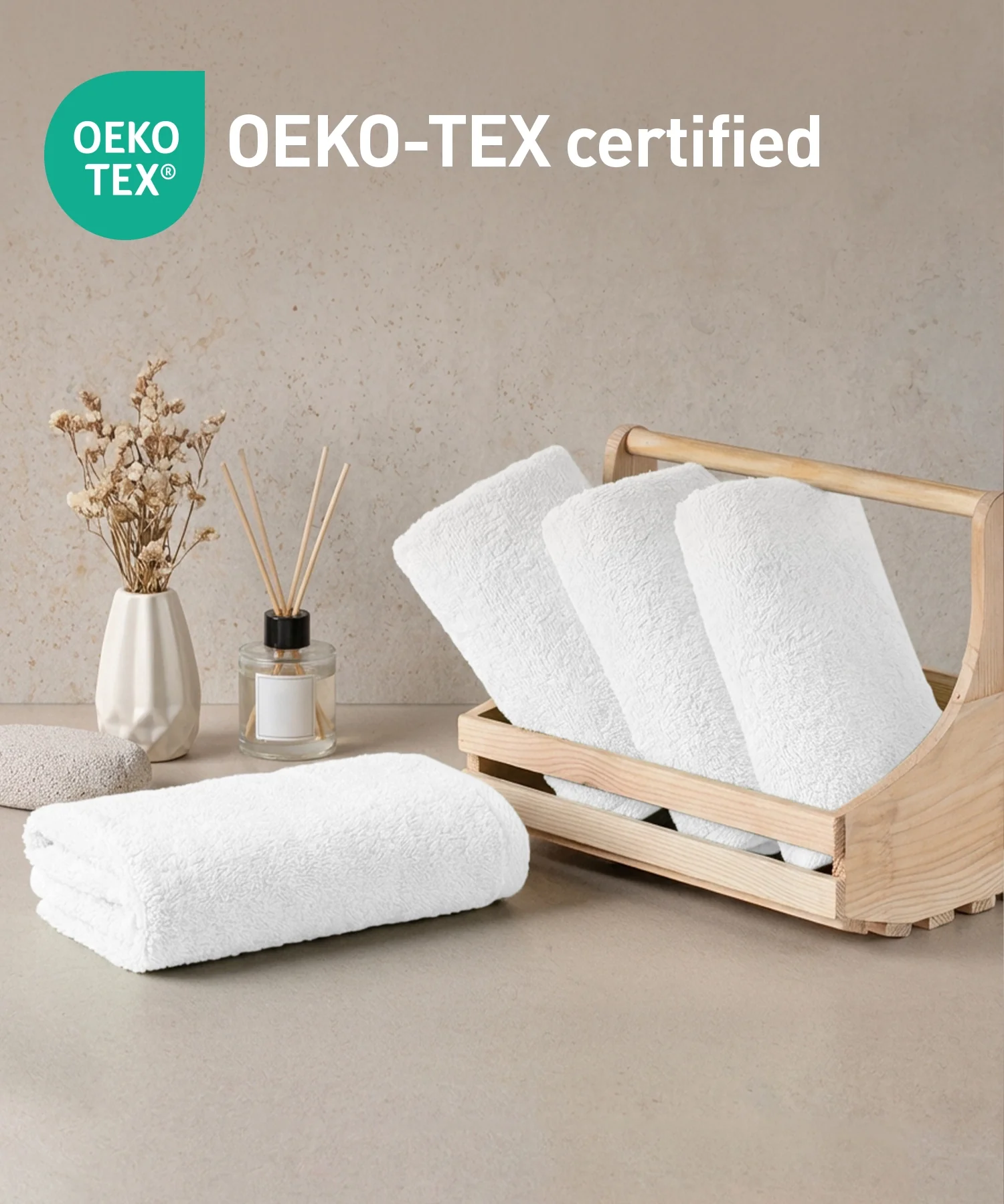 Organic Luxury 4Pc Face Towel, White|650 GSM Organic Cotton - Image 5