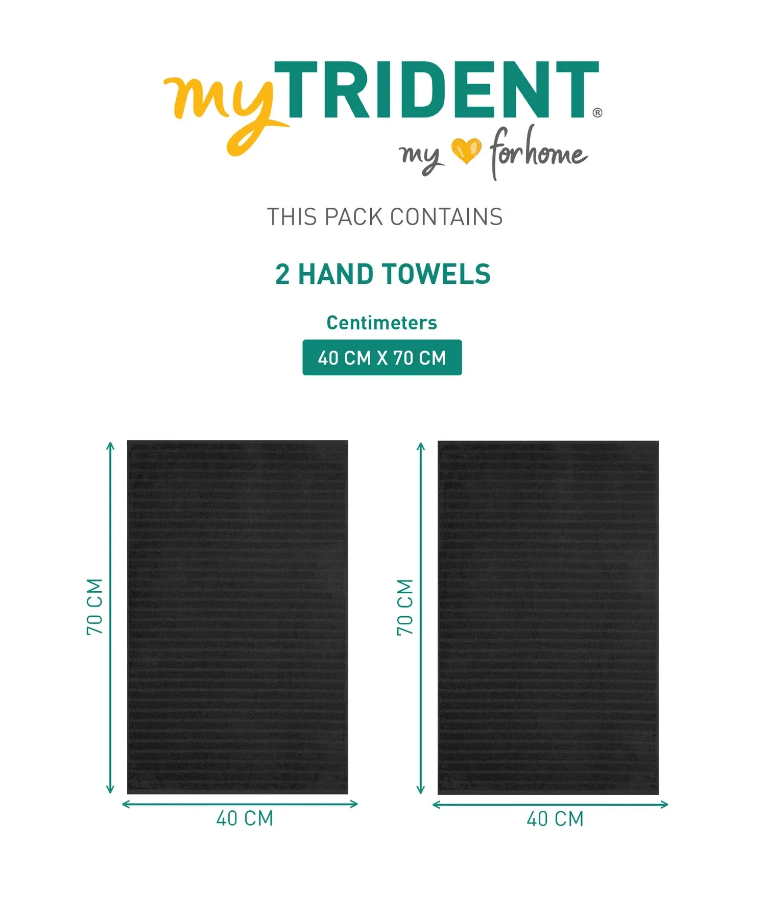 Quick Dry 2 Pc Hand Towel, Black|400 GSM Cotton - Image 10