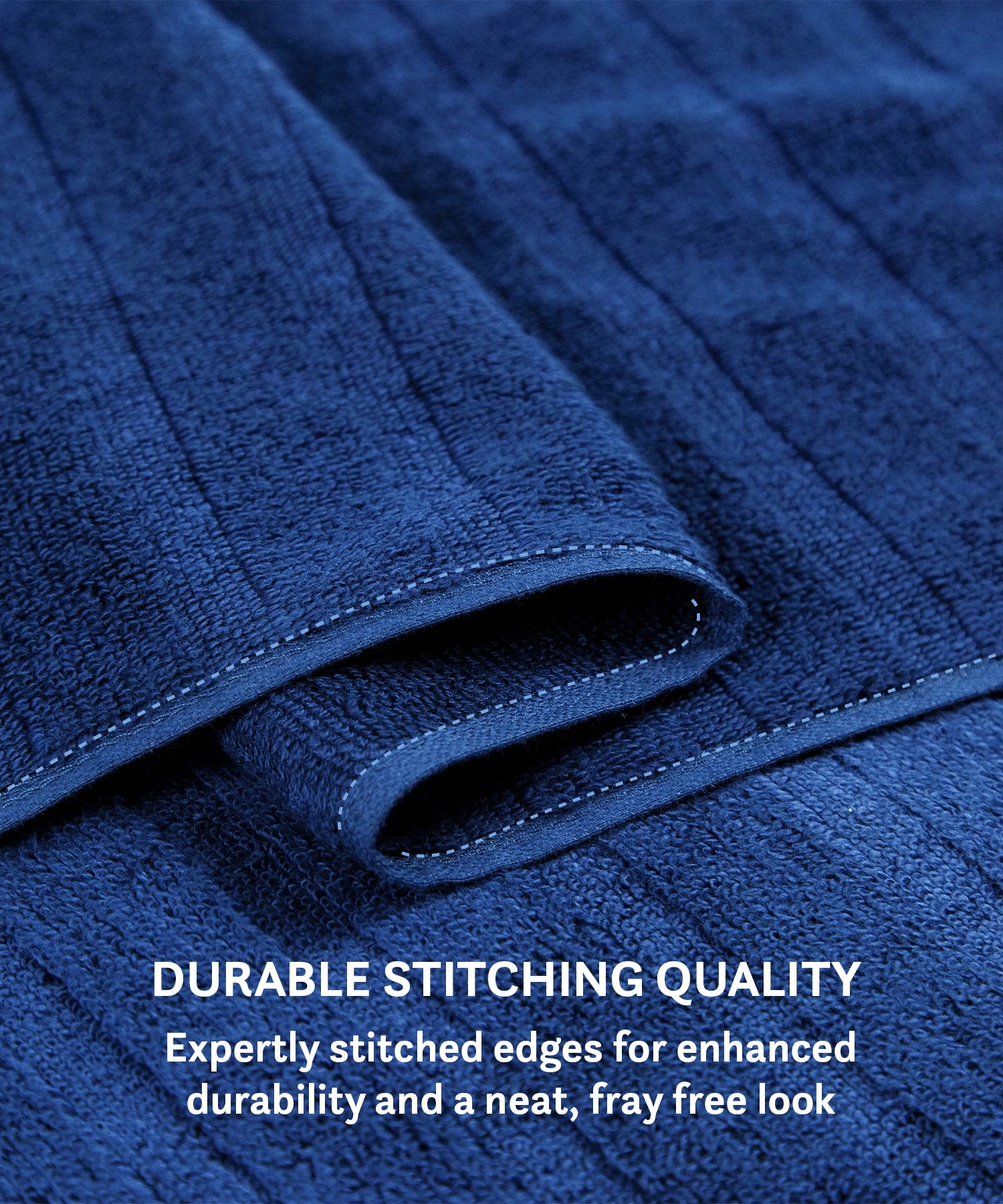 Quick Dry 2 Pc Hand Towel, Navy Blue|400 GSM Cotton - Image 8