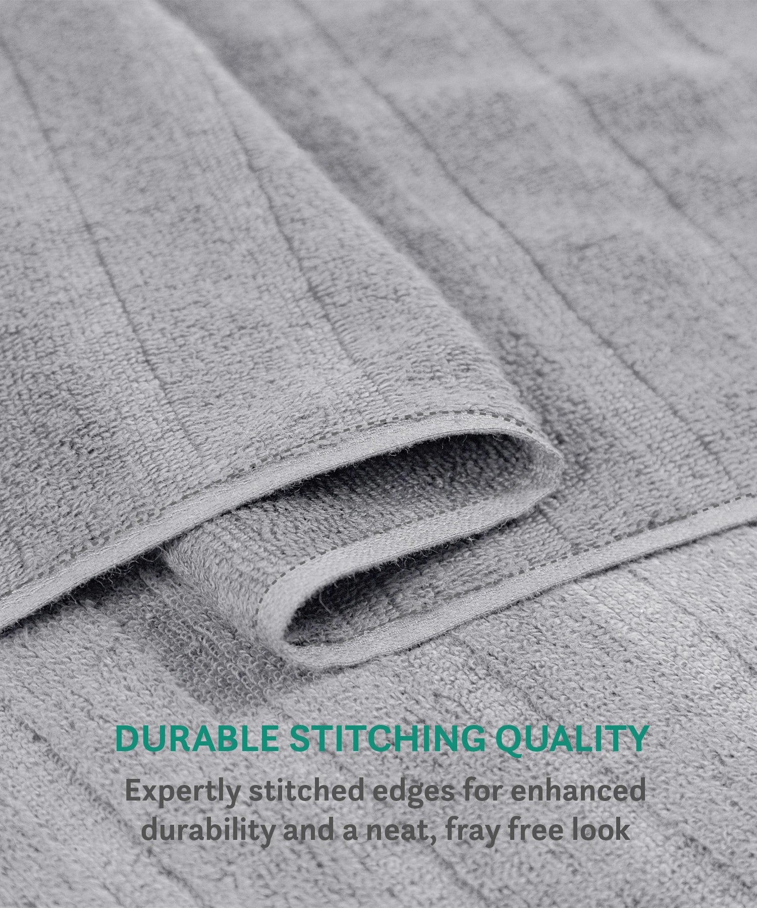 Quick Dry 1 Pc Bath Towel,Charcoal Grey|400 GSM Cotton - Image 8