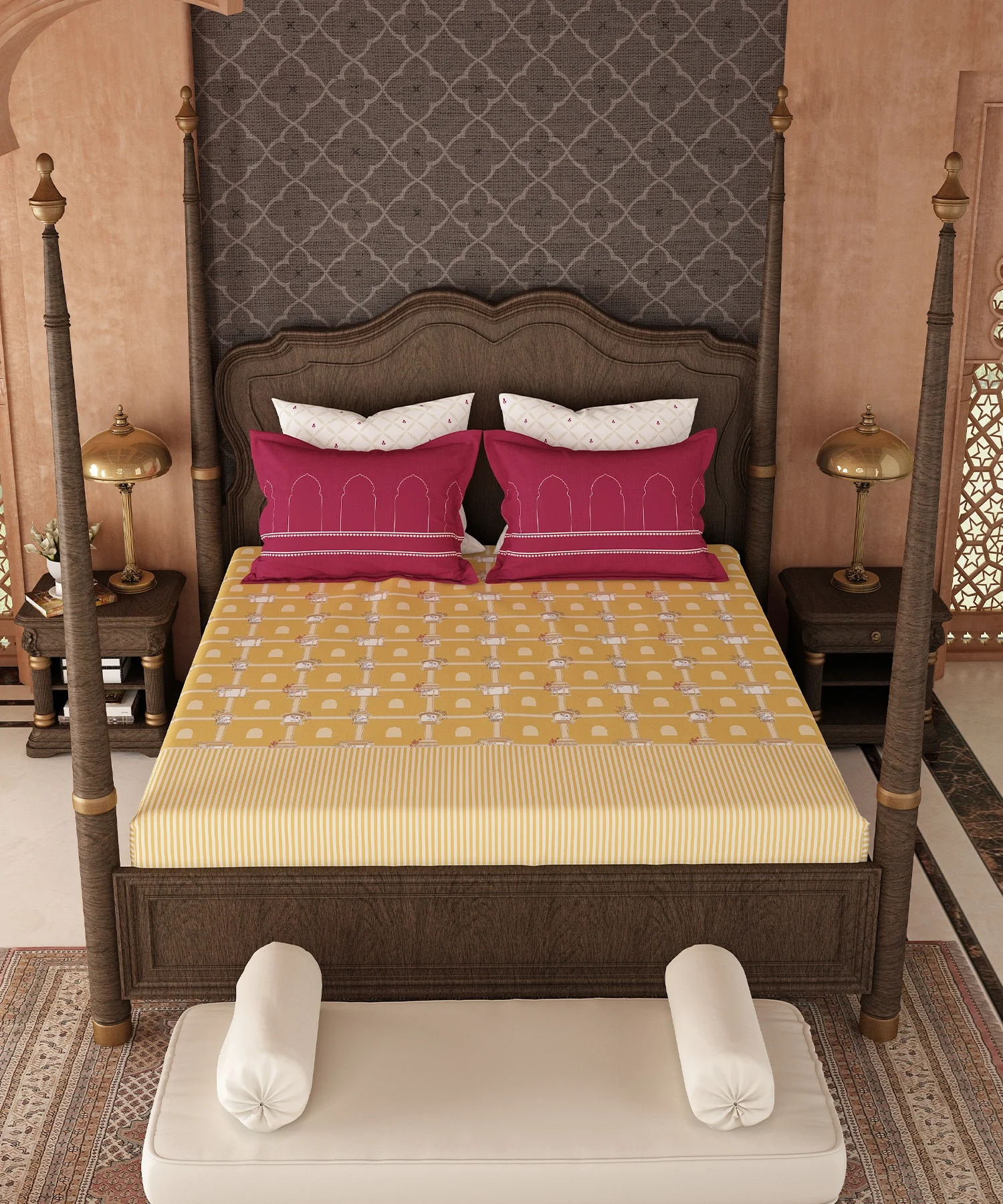 Road To Jaipur Double Duvet Set, ANGAN RO ANAND|210 TC Cotton| 6 Pc Set - Image 3
