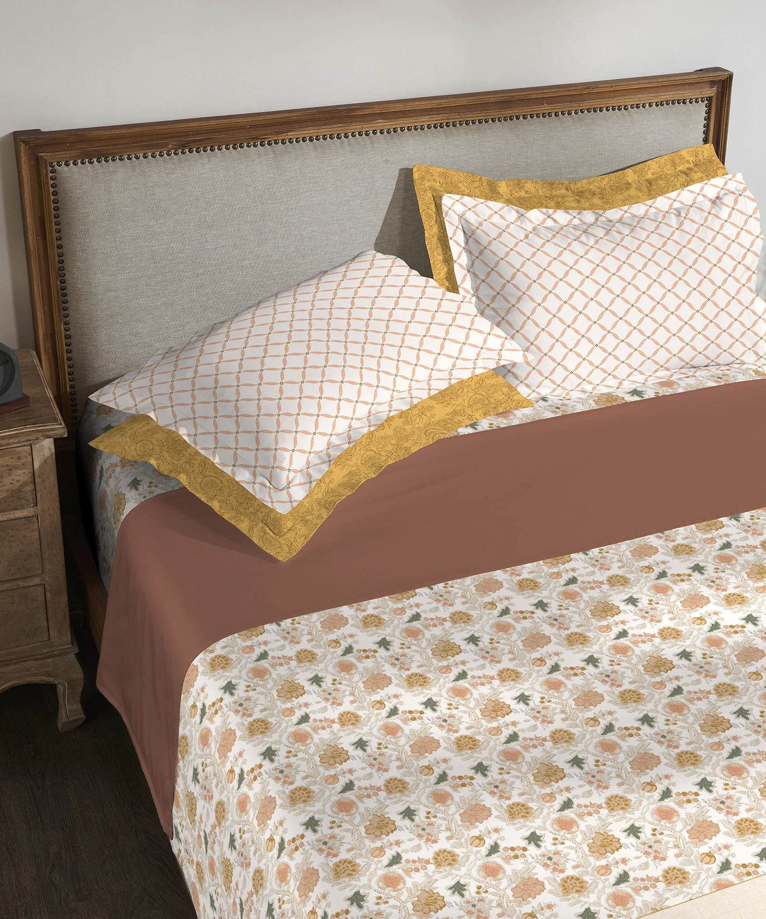 Road To Jaipur Double Duvet Set, Bagru|210 TC Cotton| 6 Pc Set - Image 4