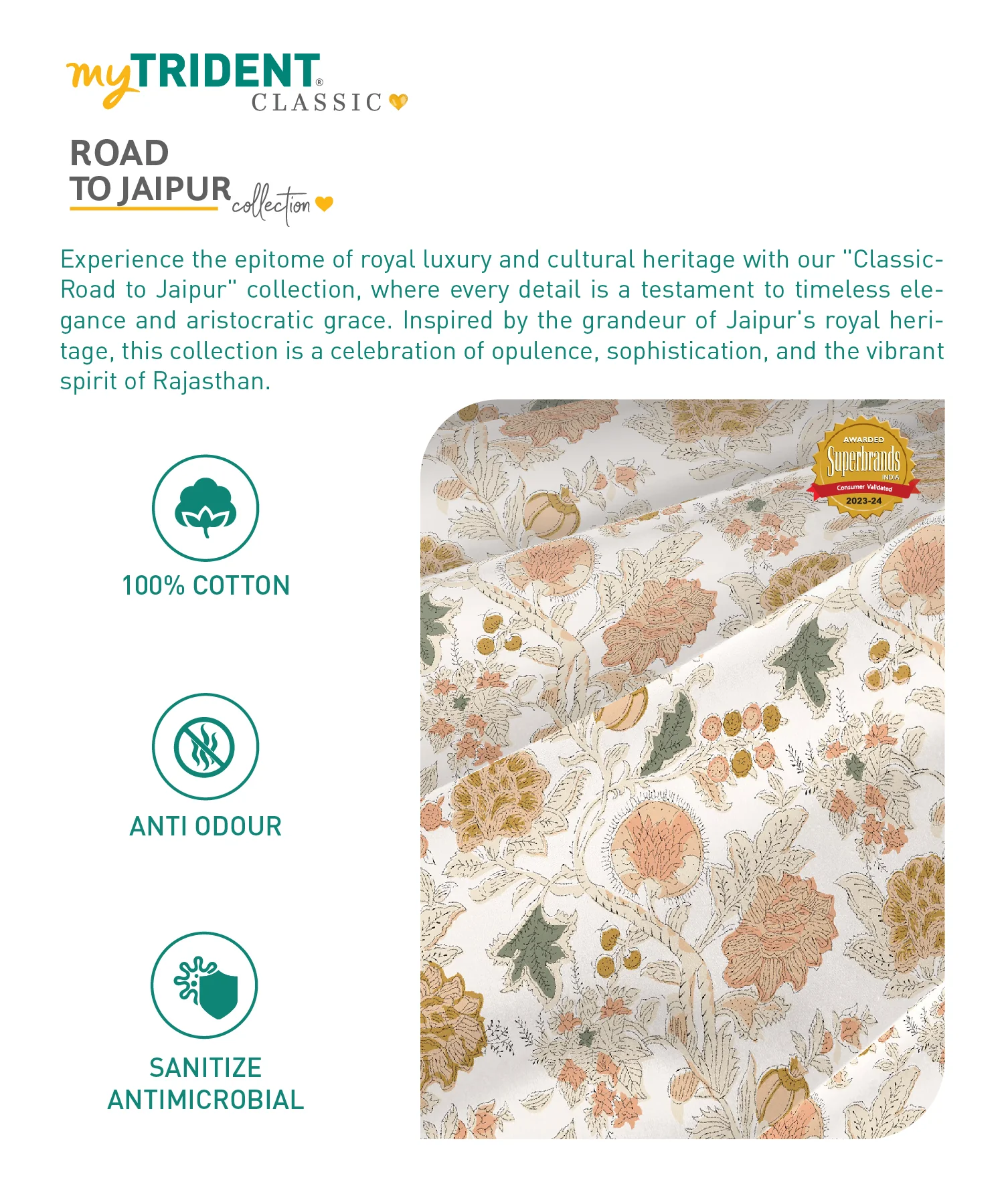 Road To Jaipur Double Duvet Set, Bagru|210 TC Cotton| 6 Pc Set - Image 6