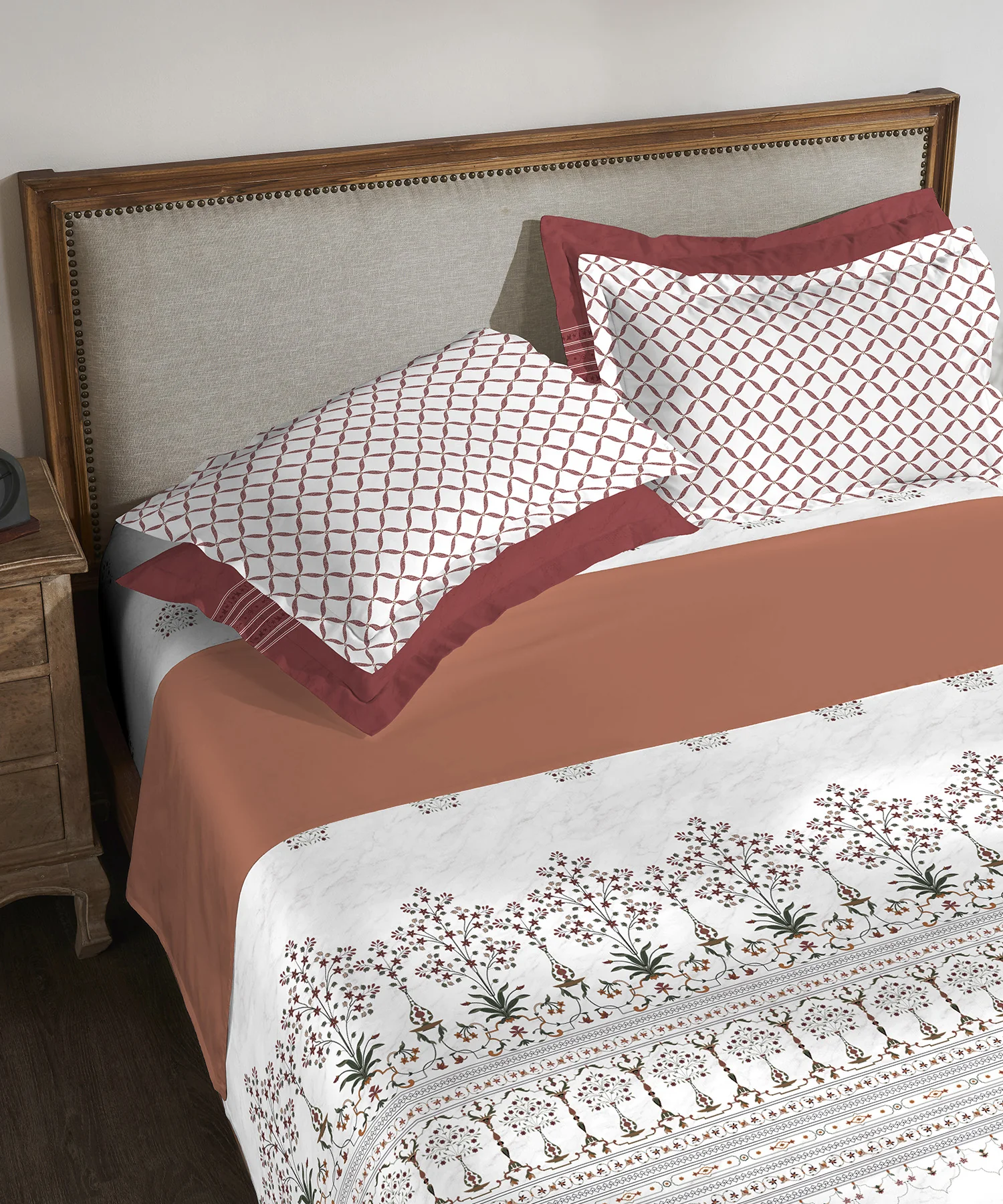 Road To Jaipur Double Duvet Set, Parchinkari|210 TC Cotton| 6 Pc Set - Image 4