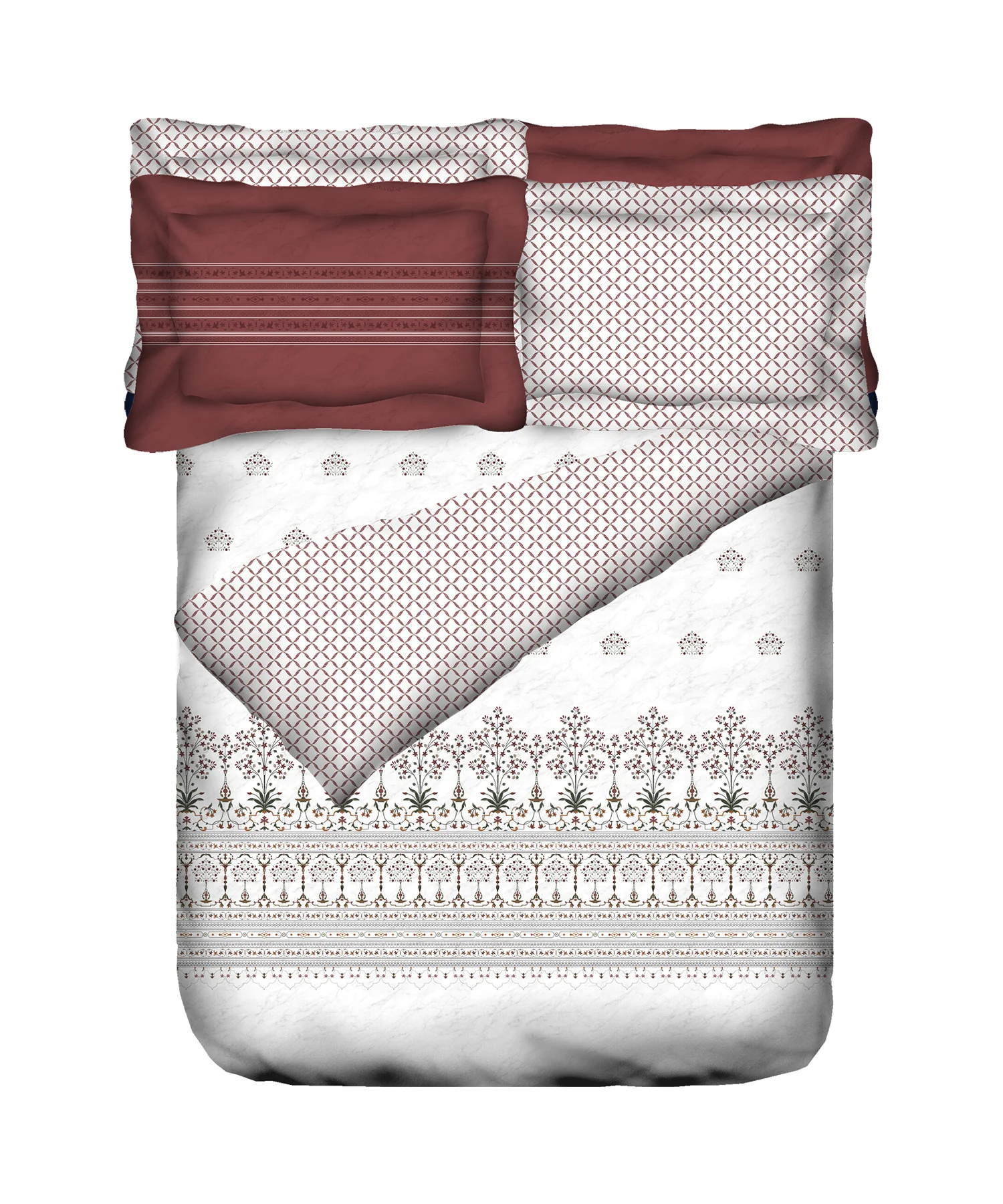 Road To Jaipur Double Duvet Set, Parchinkari|210 TC Cotton| 6 Pc Set - Image 5