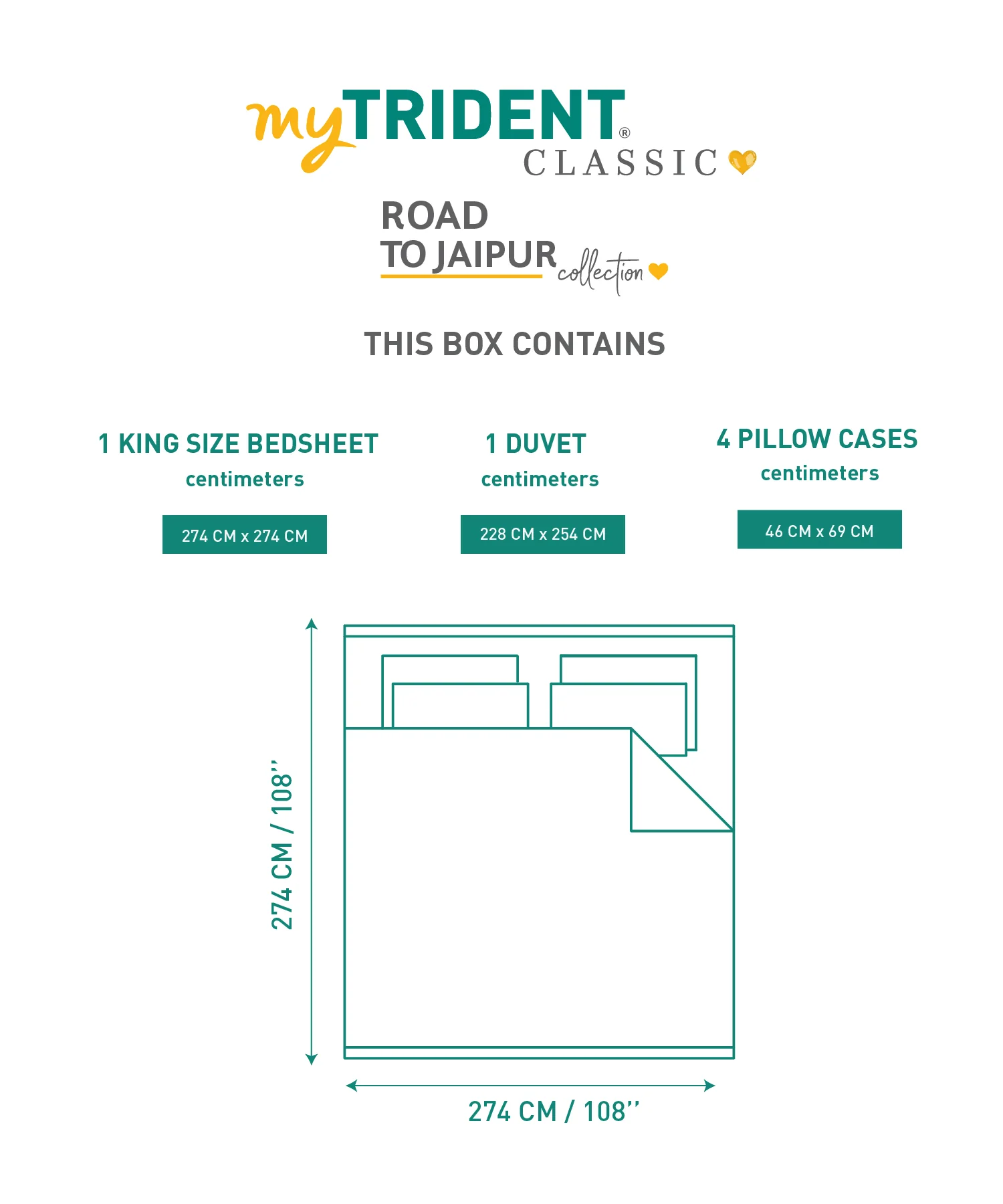Road To Jaipur Double Duvet Set, Parchinkari|210 TC Cotton| 6 Pc Set - Image 7