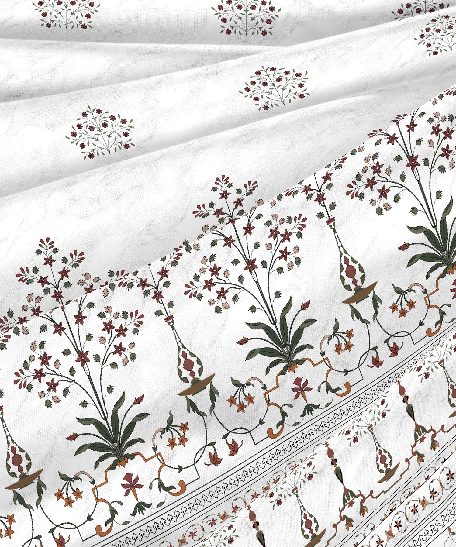 Road To Jaipur Double Duvet Set, Parchinkari|210 TC Cotton| 6 Pc Set - Image 8