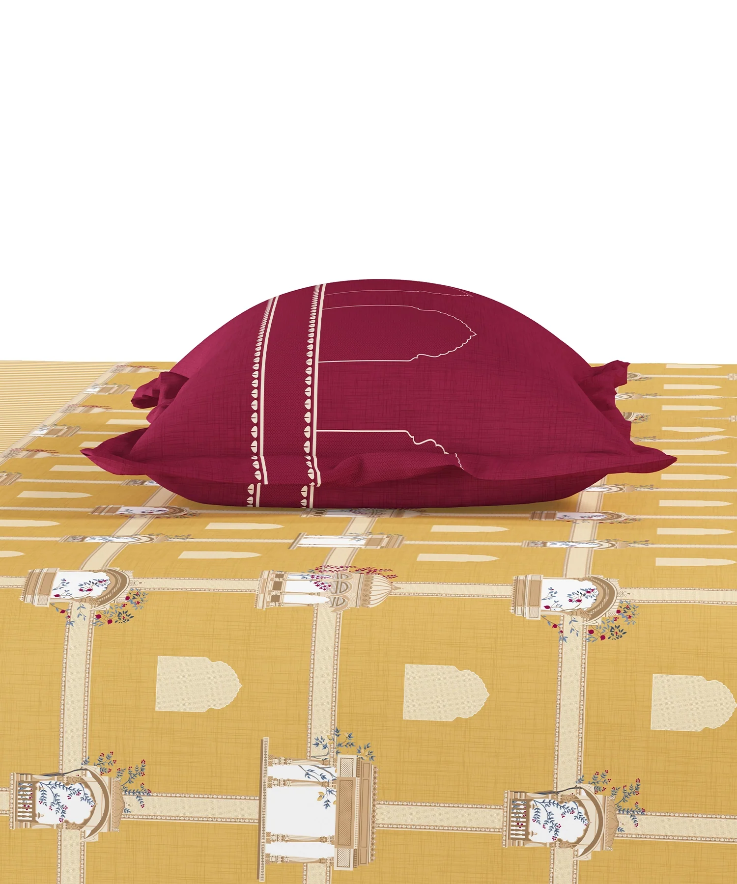 Road To Jaipur King Bedsheet Set,ANGAN RO ANAND|210 TC Cotton |2 Pillow Covers - Image 4