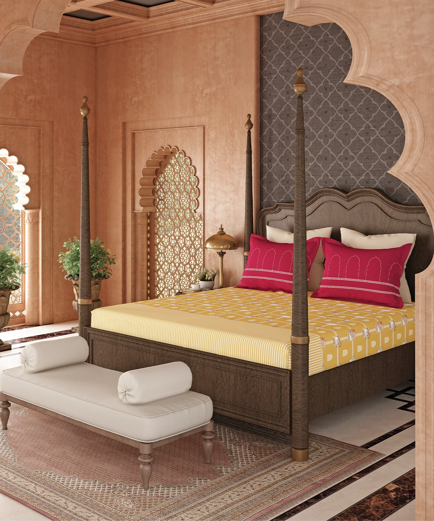 Road To Jaipur King Bedsheet Set,ANGAN RO ANAND|210 TC Cotton |2 Pillow Covers - Image 7