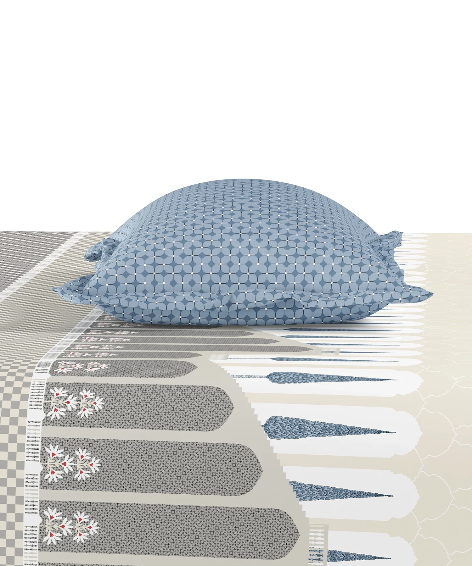Road To Jaipur King Bedsheet Set, BAGICHI VAAS |210 TC Cotton |2 Pillow Covers - Image 5