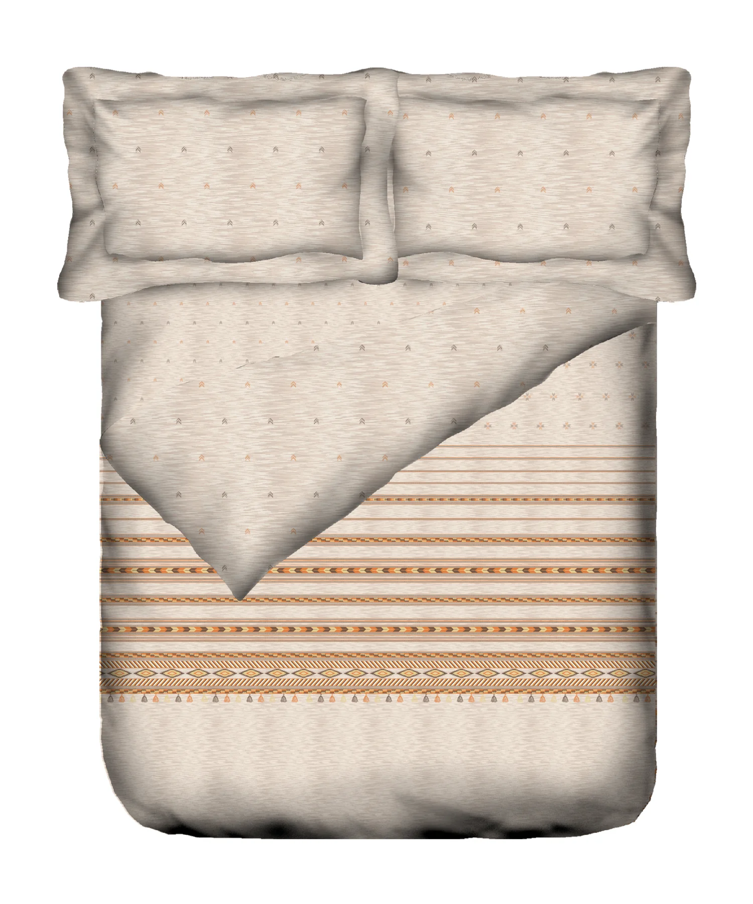 Sanskriti Bedding Set, Kullu Shawl Beige| 180 TC, 180 GSM Cotton| 4 Pc Set - Image 5