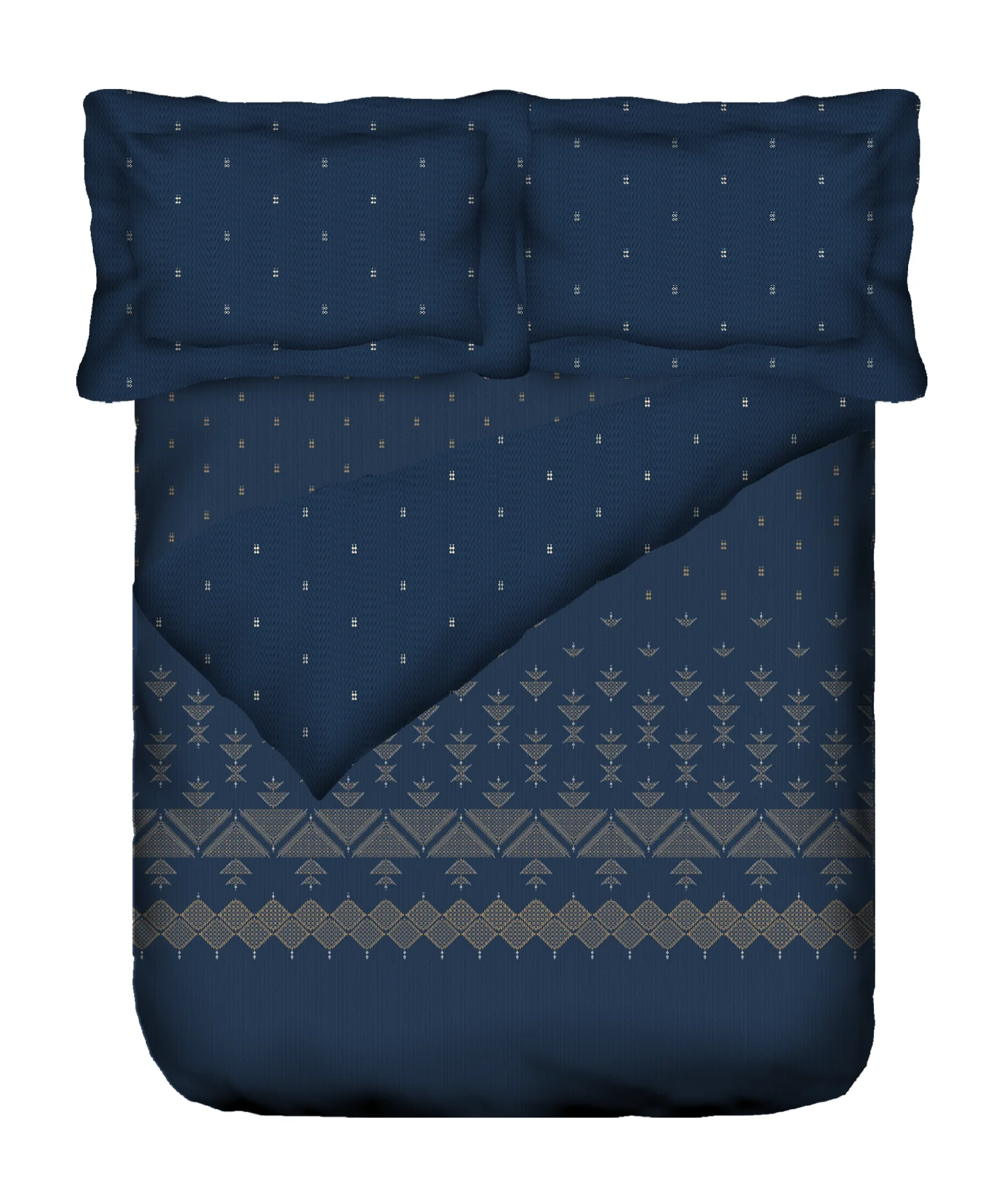 Sanskriti Bedding Set, Phulkari Blue| 180 TC, 180 GSM Cotton| 4 Pc Set - Image 5