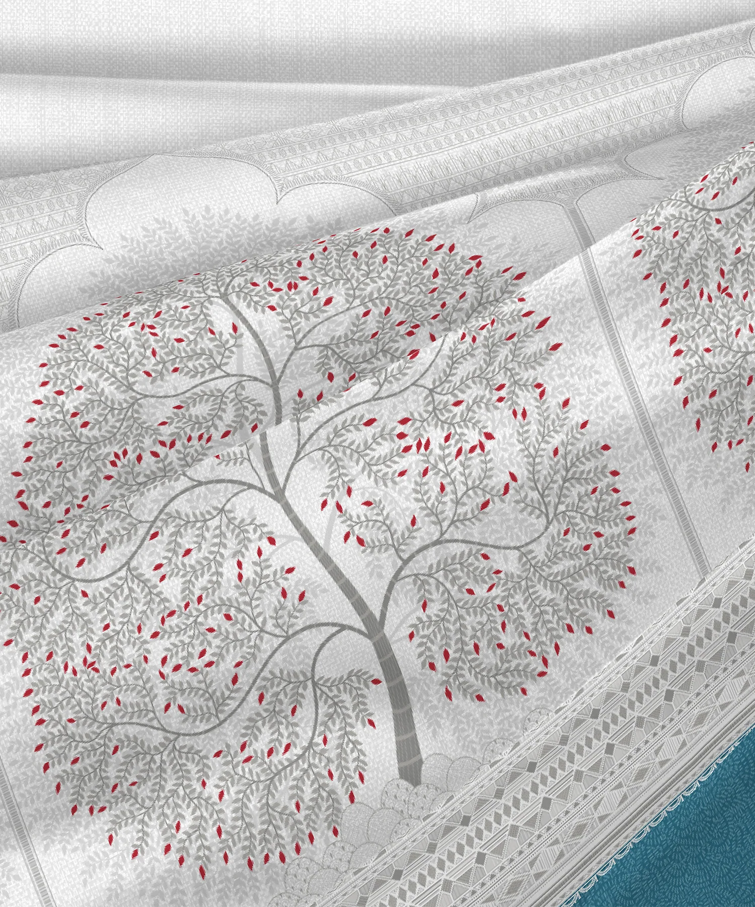 Sanskriti Double AC Comforter, Gond Art Blue| 180 GSM Polyester - Image 3