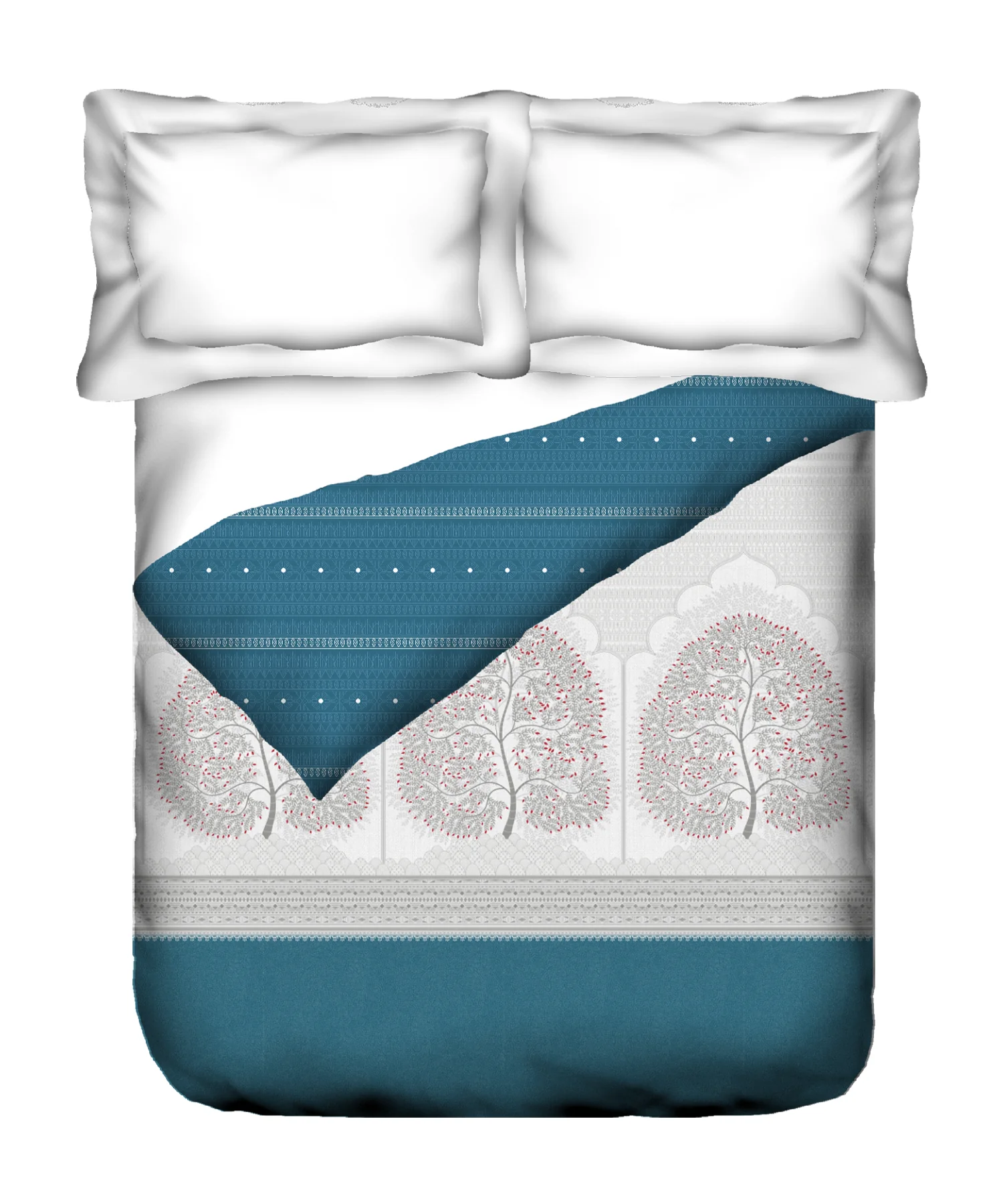 Sanskriti Double AC Comforter, Gond Art Blue| 180 GSM Polyester - Image 4
