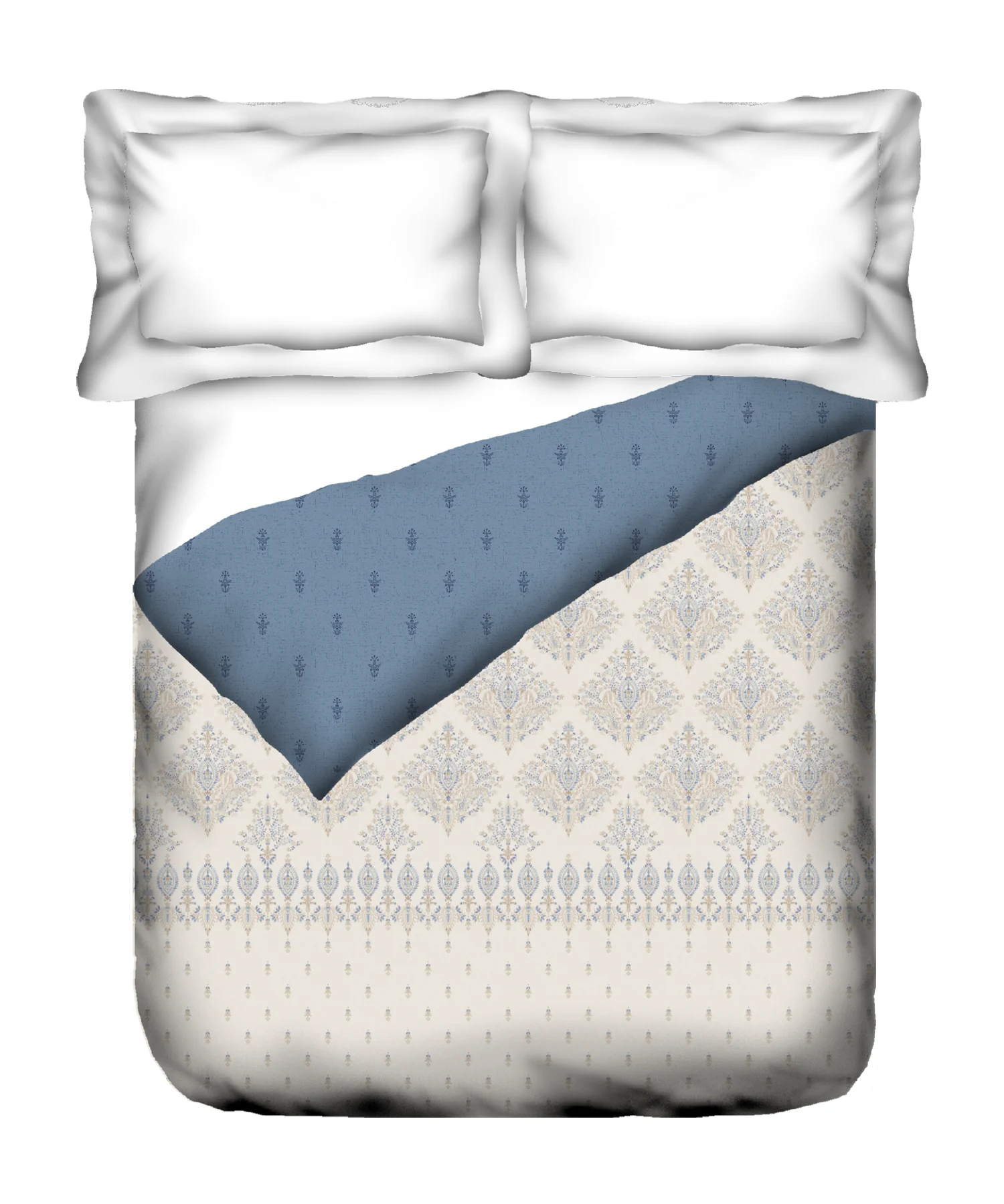 Sanskriti Double AC Comforter, Kantha Blue| 180 GSM Polyester - Image 4