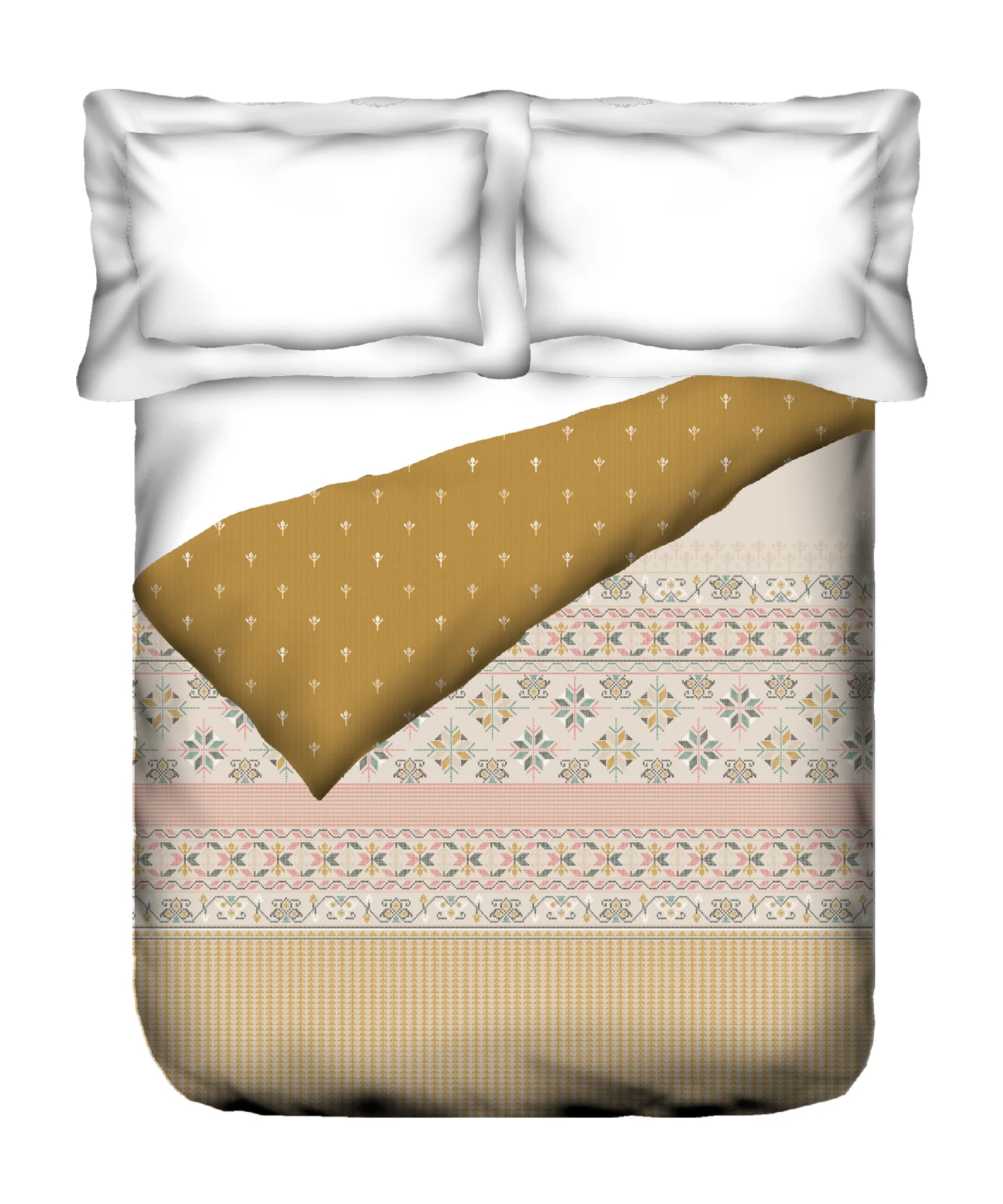Sanskriti Double AC Comforter, Kasuti Turmeric| 180 GSM Polyester - Image 4