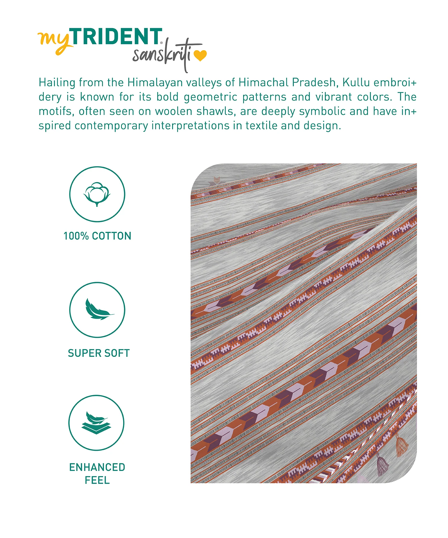 Sanskriti Double AC Comforter, Kullu Shawl Grey| 180 GSM Polyester - Image 5